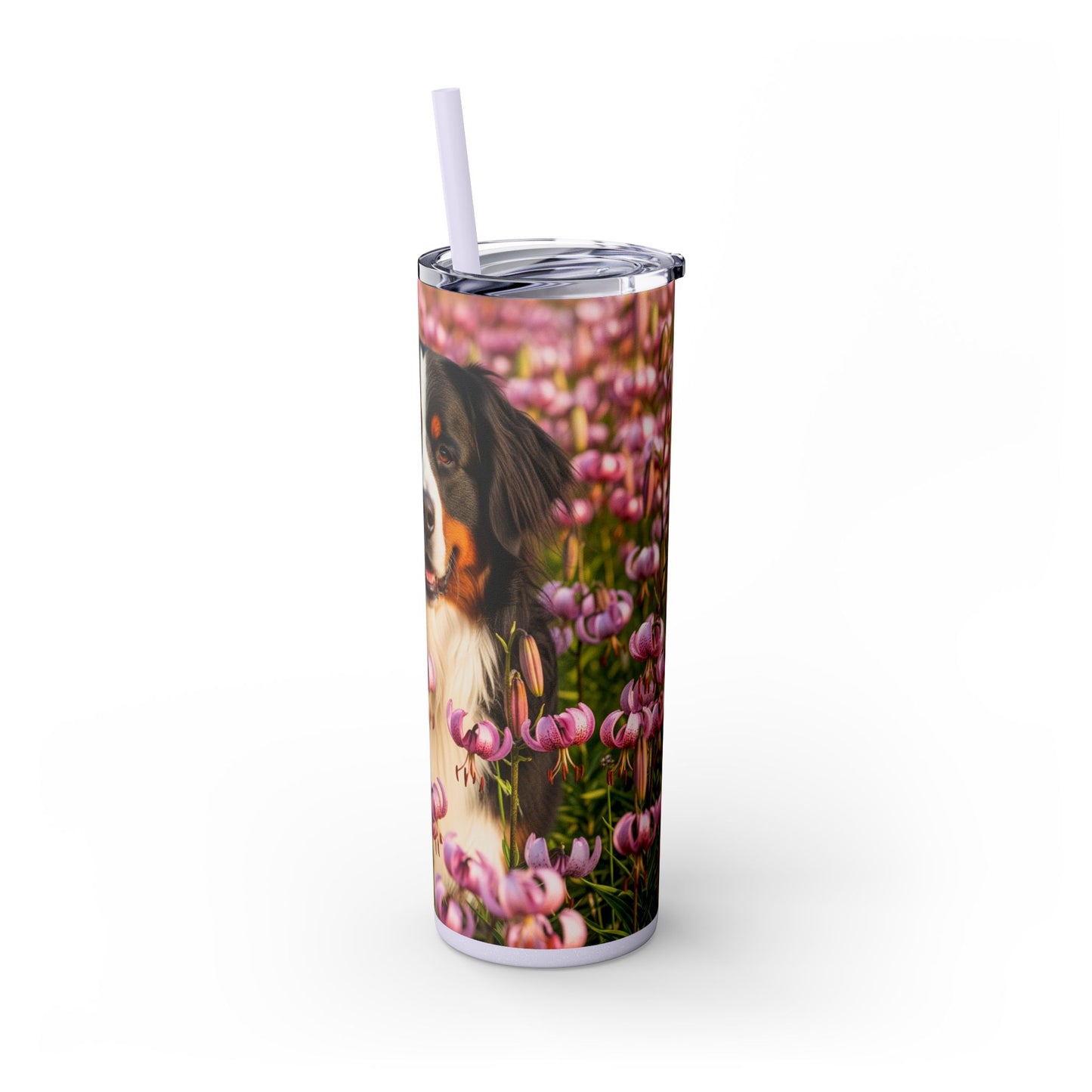 Bernese Mountain Dog Tumbler with Straw, 20oz