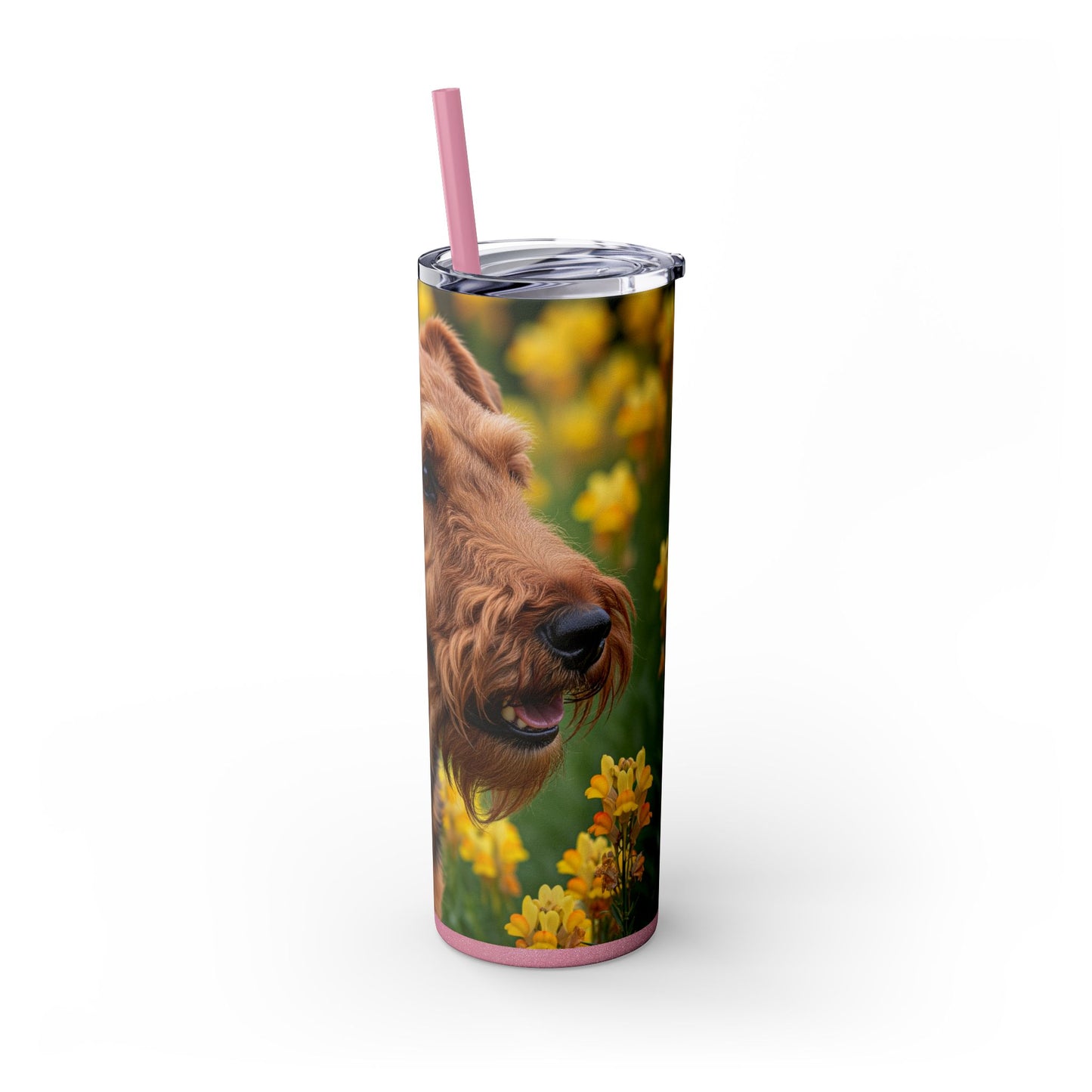 Welsh Terrier Skinny Tumbler with Straw, 20oz