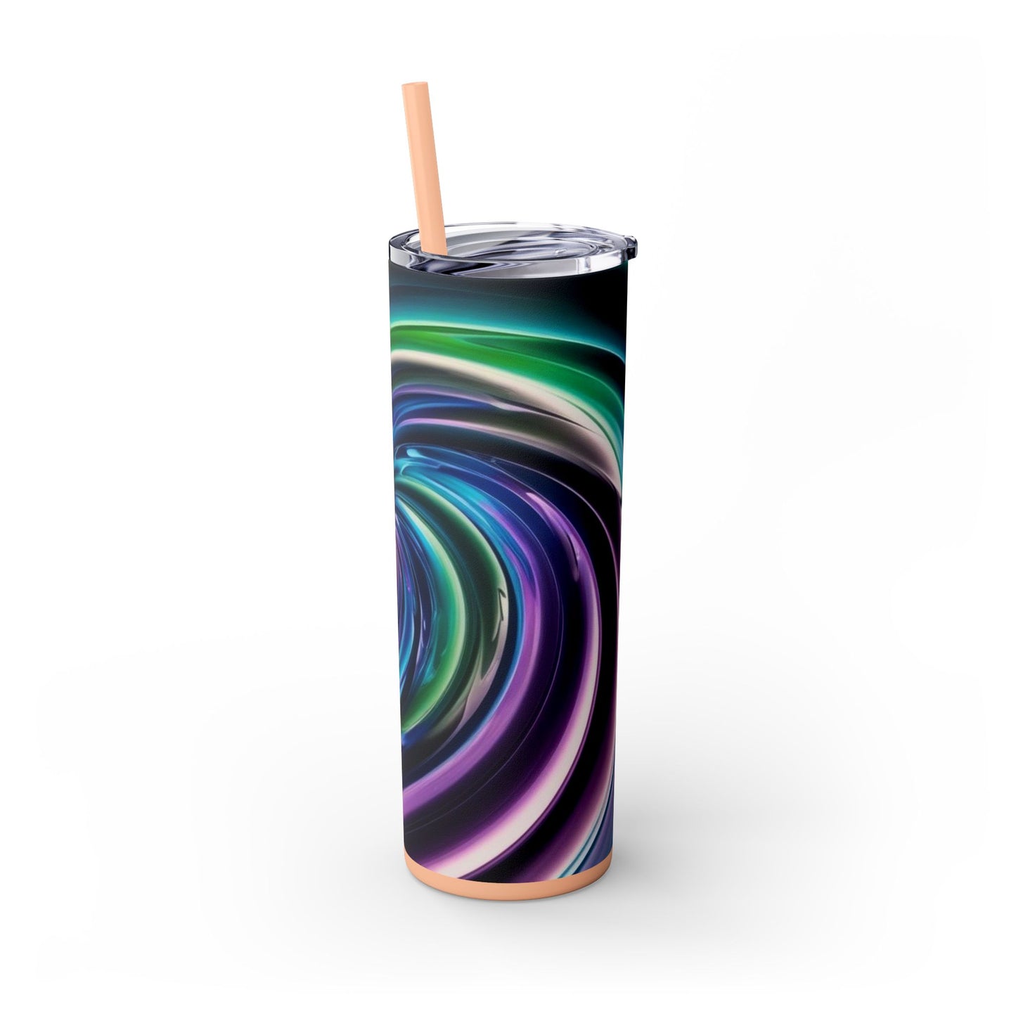 Optical Illusion Skinny Tumbler with Straw, 20oz