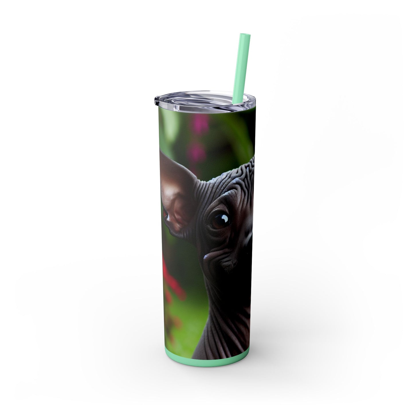 Peruvian Hairless Dog Skinny Tumbler with Straw, 20oz