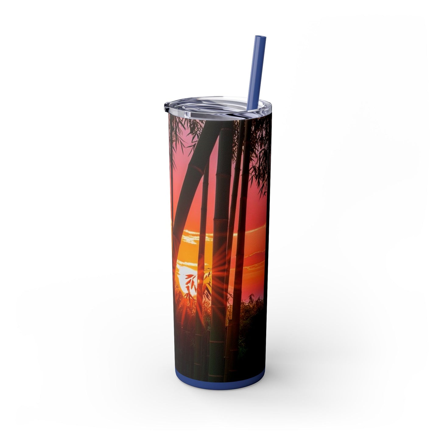 Bamboo Forest Sunrise Skinny Tumbler with Straw, 20oz