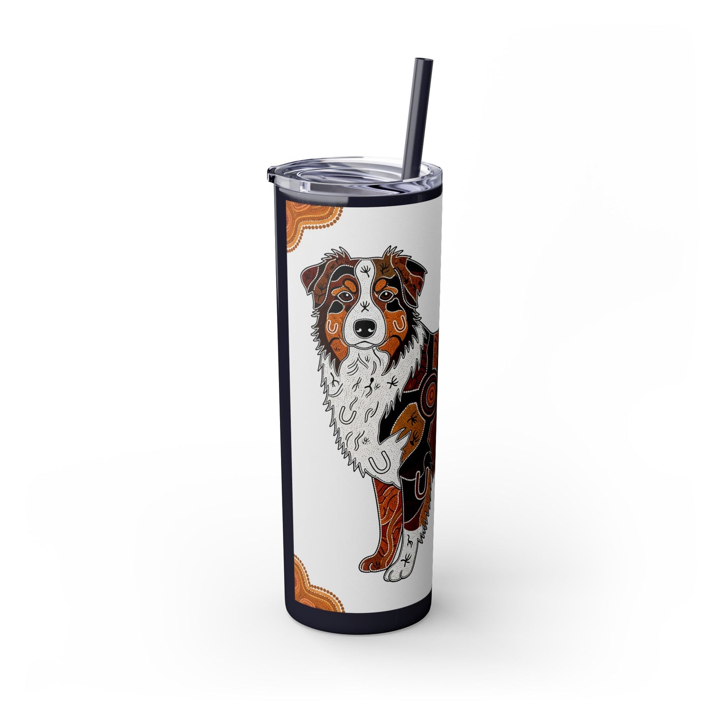 Australian Shepherd Skinny Tumbler with Straw, 20oz