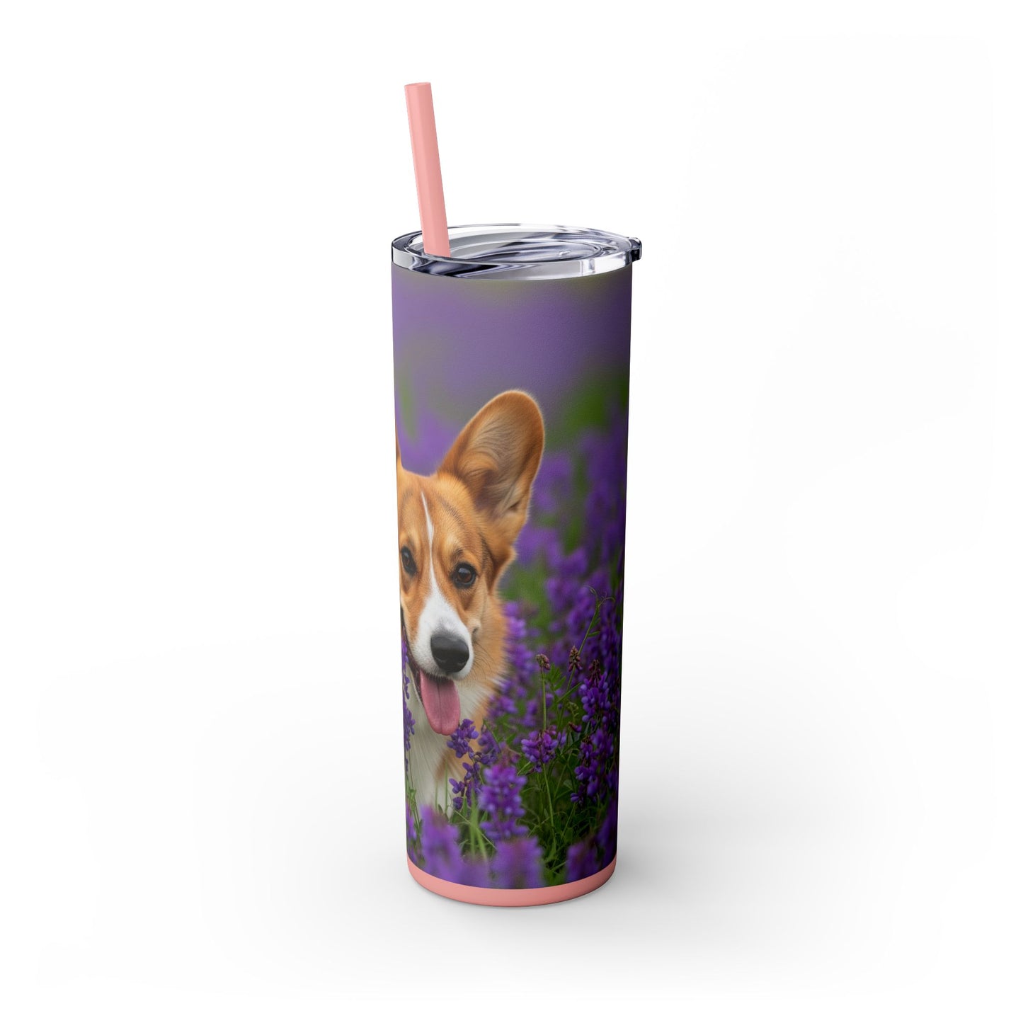 Cardigan Welsh Corgi Skinny Tumbler with Straw, 20oz