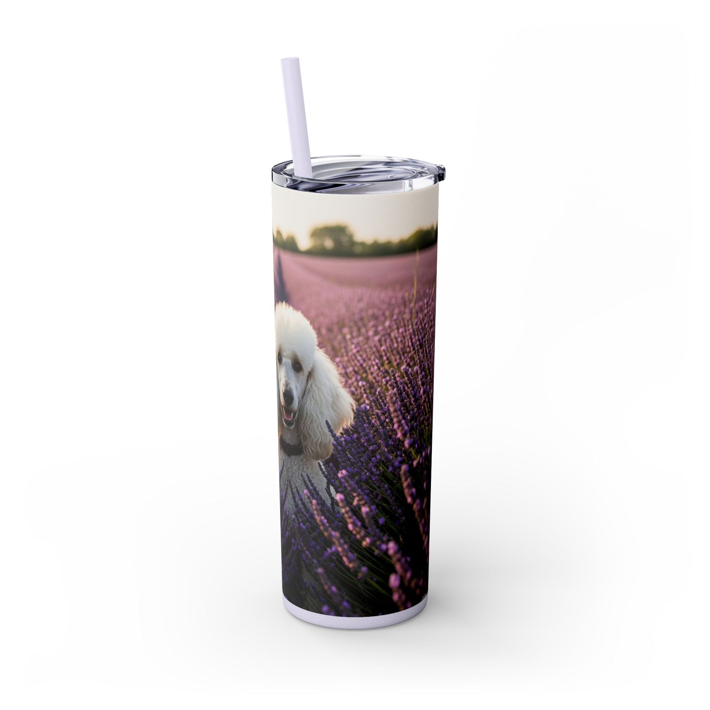 Poodle Skinny Tumbler with Straw, 20oz