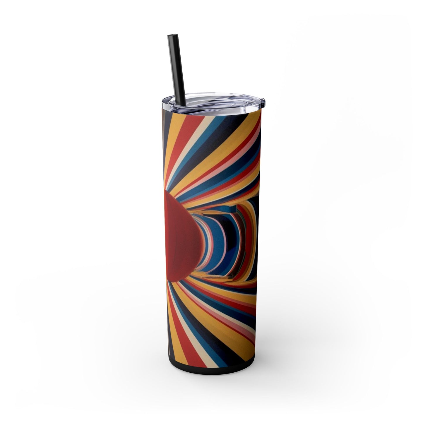 Optical Illusion Skinny Tumbler with Straw, 20oz