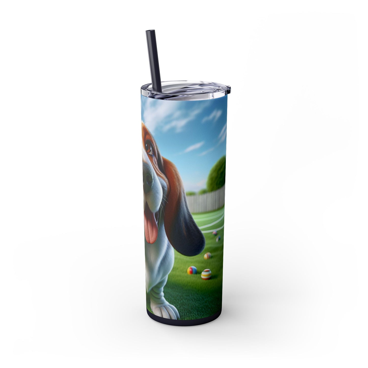 Basset Hound Tumbler with Straw, 20oz