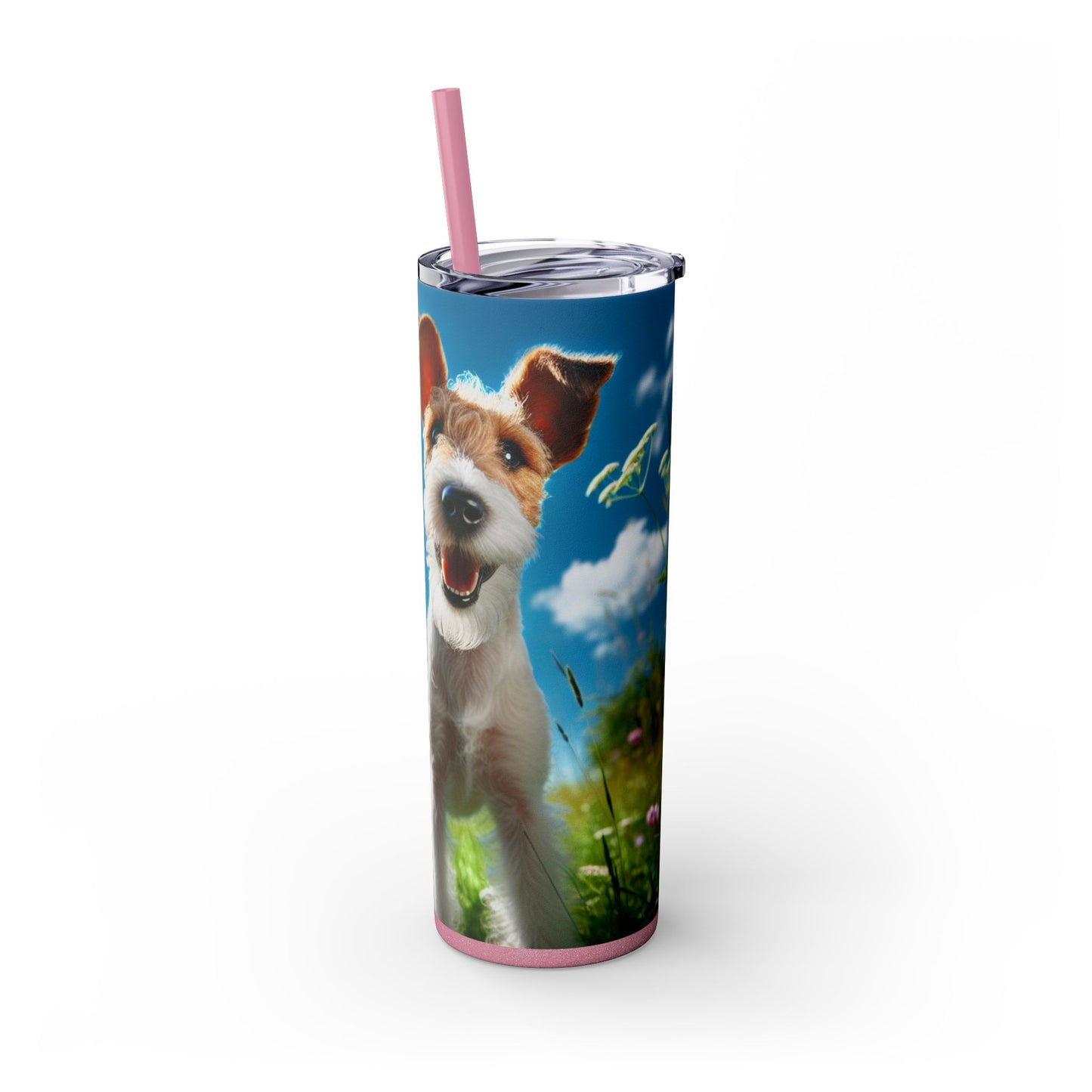 Fox Terrier Tumbler with Straw, 20oz