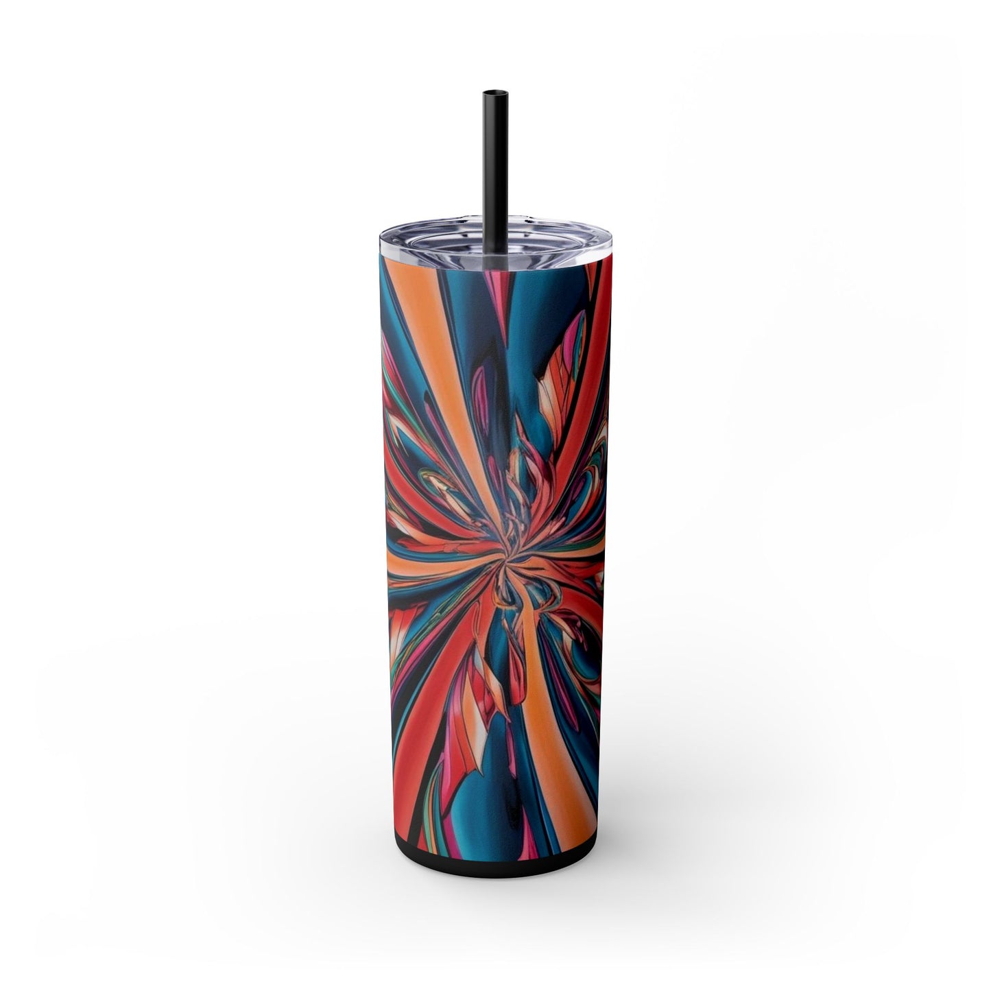 Optical Illusion Skinny Tumbler with Straw, 20oz