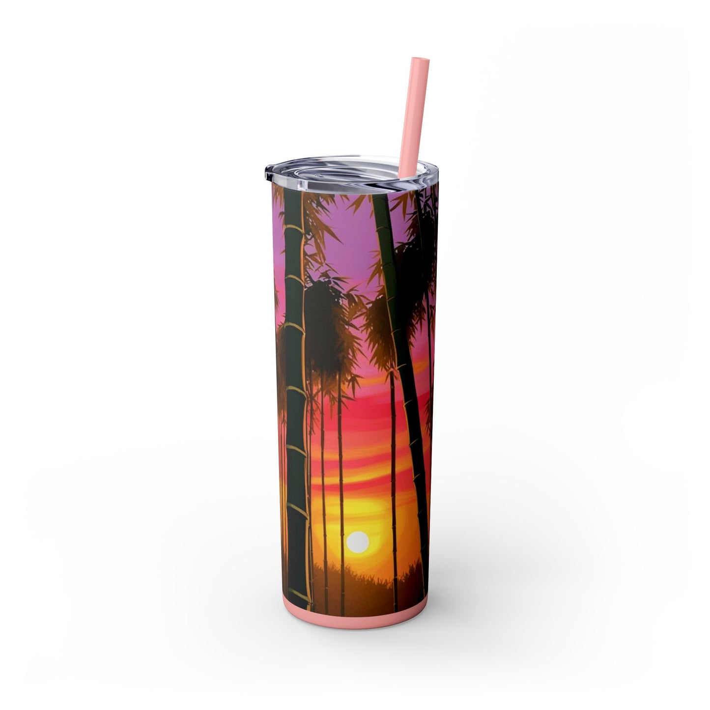Bamboo Forest Sunrise Skinny Tumbler with Straw, 20oz