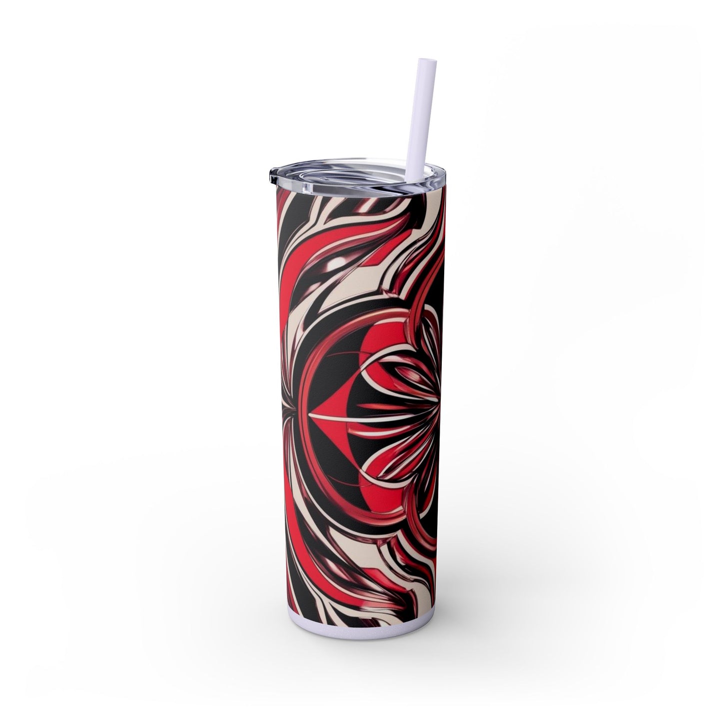 Optical Illusion Skinny Tumbler with Straw, 20oz