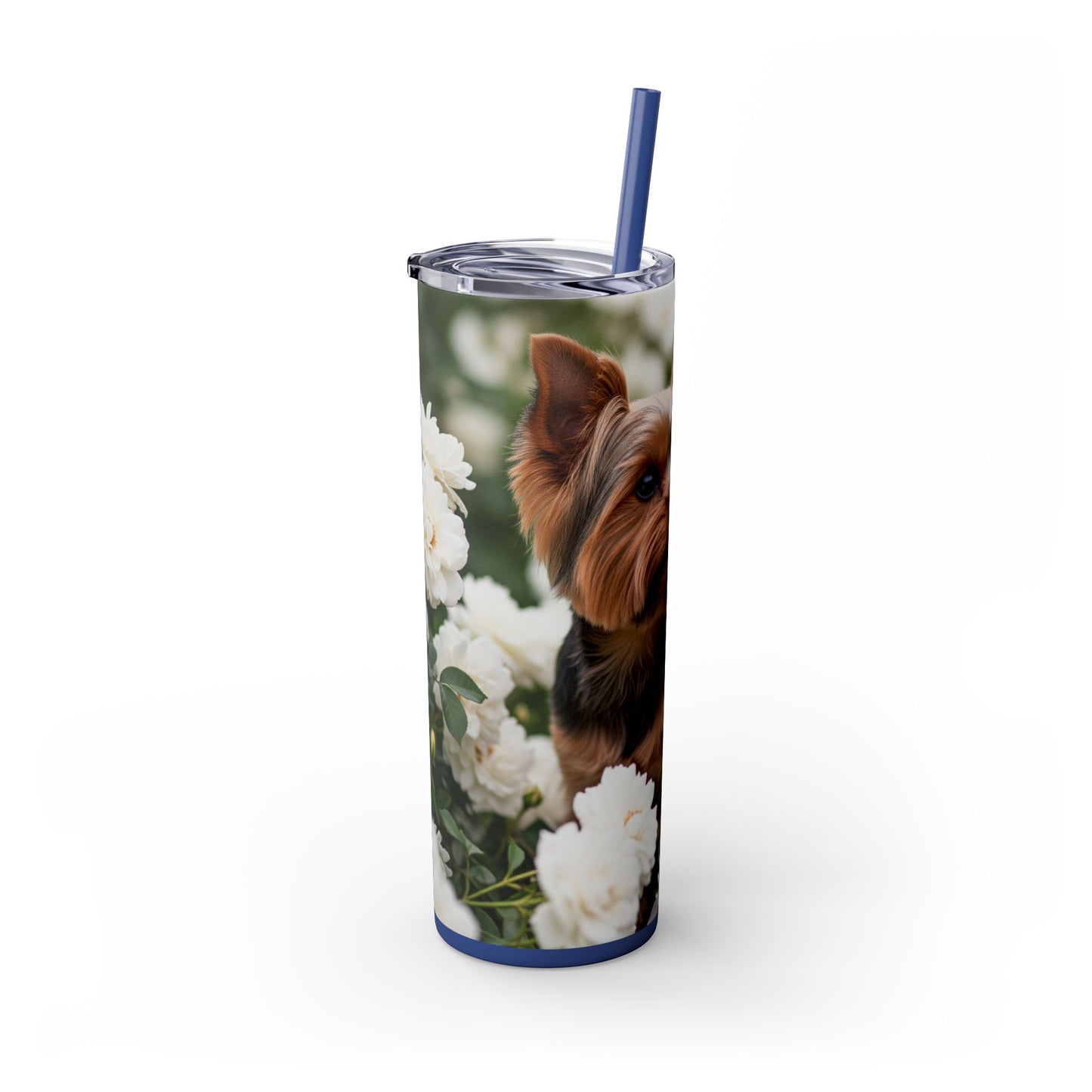 Yorkshire Terrier Skinny Tumbler with Straw, 20oz
