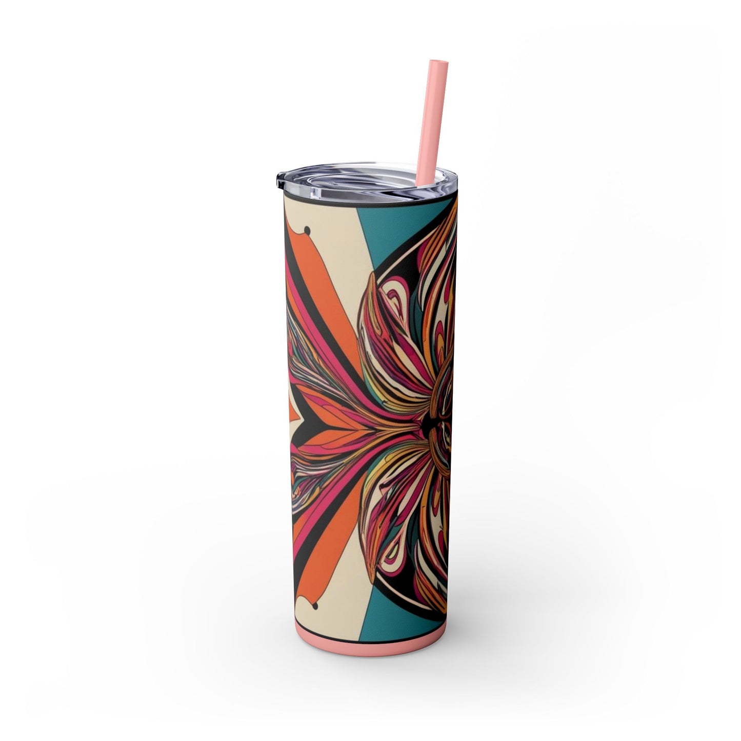 Optical Illusion Skinny Tumbler with Straw, 20oz