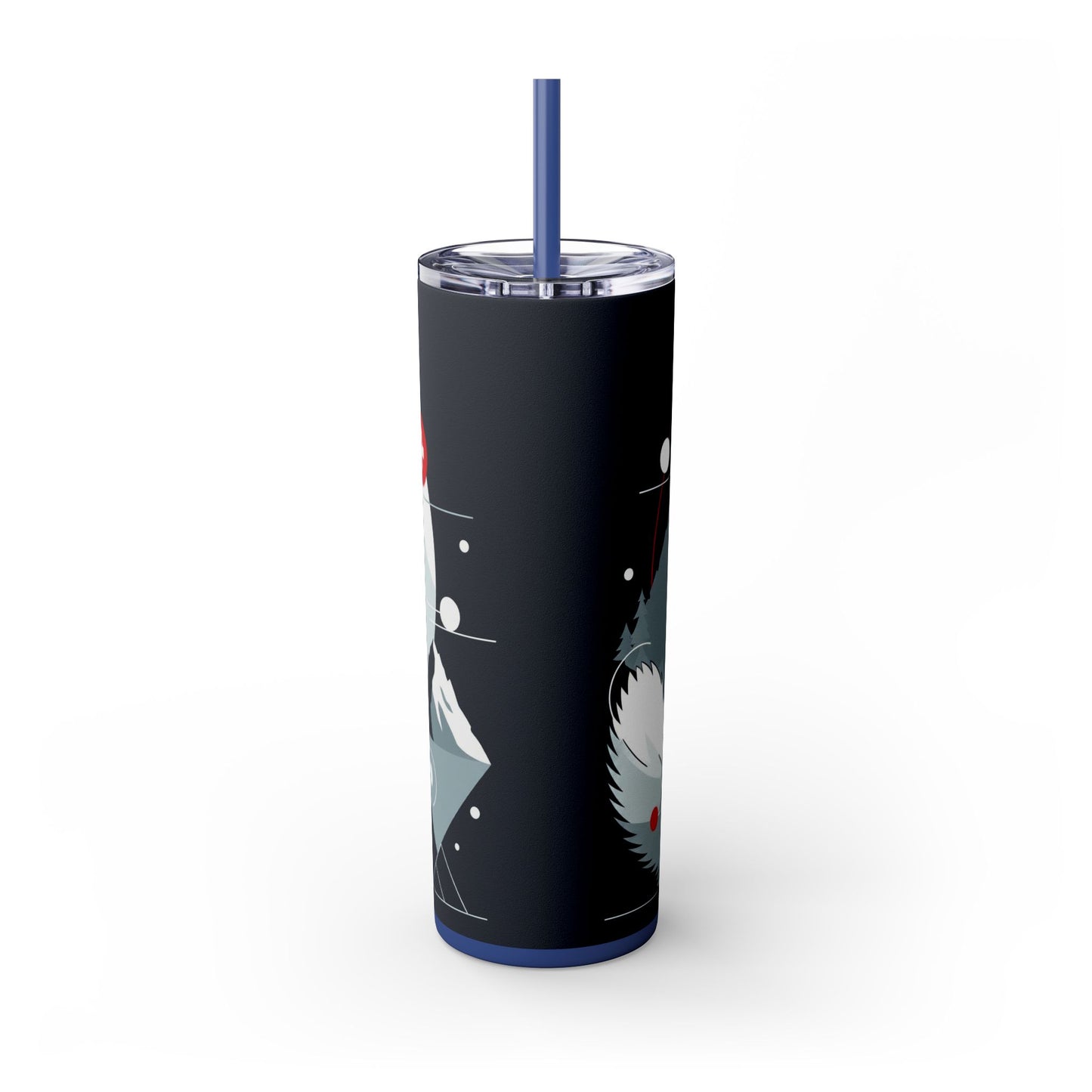 White Swiss Shepherd Dog Skinny Tumbler with Straw, 20oz