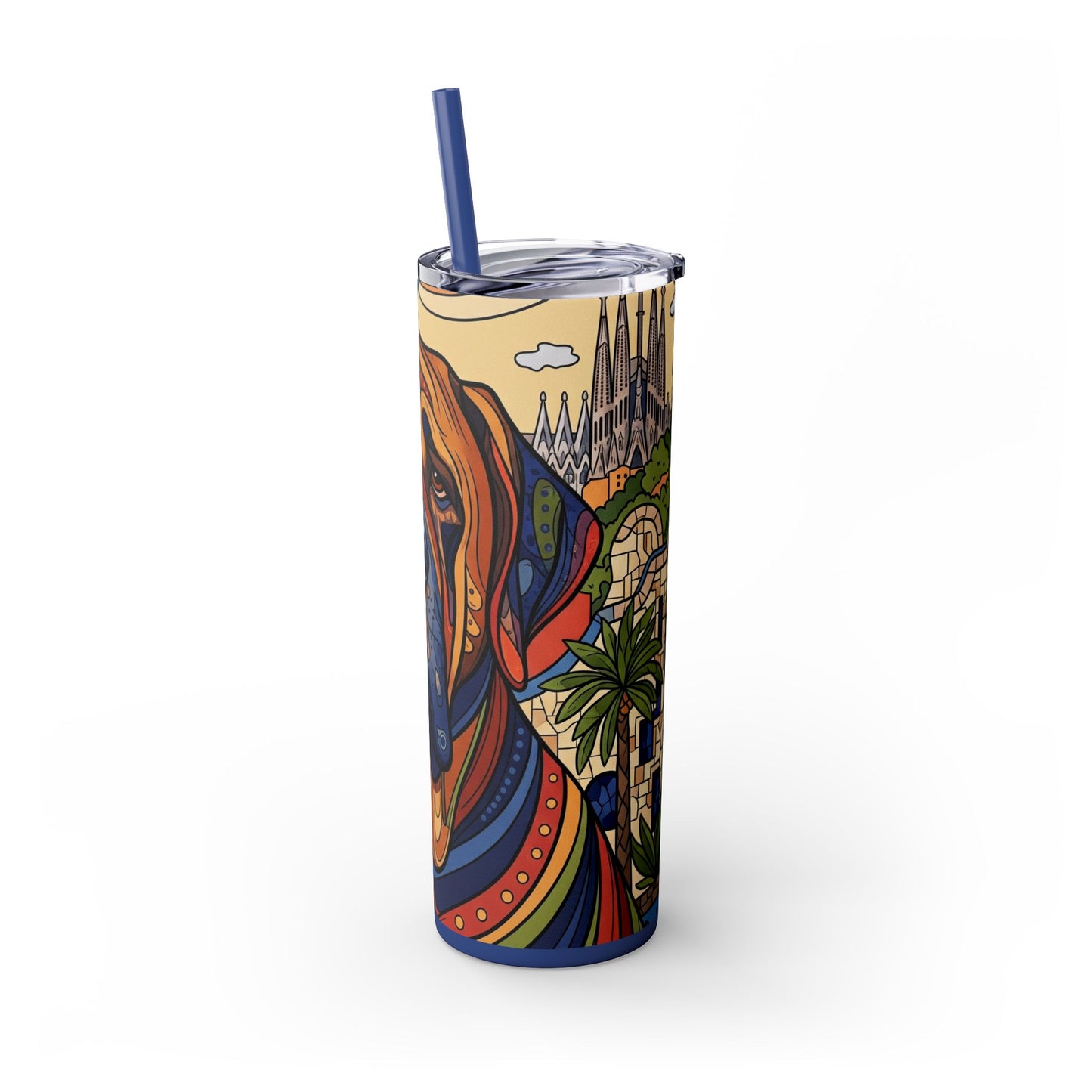 Spanish Mastiff Skinny Tumbler with Straw, 20oz