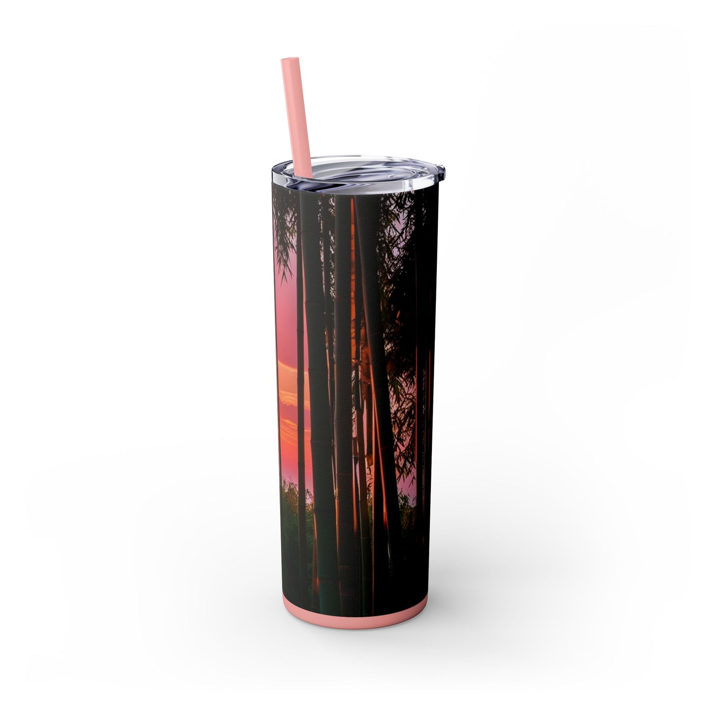 Bamboo Forest Sunrise Skinny Tumbler with Straw, 20oz