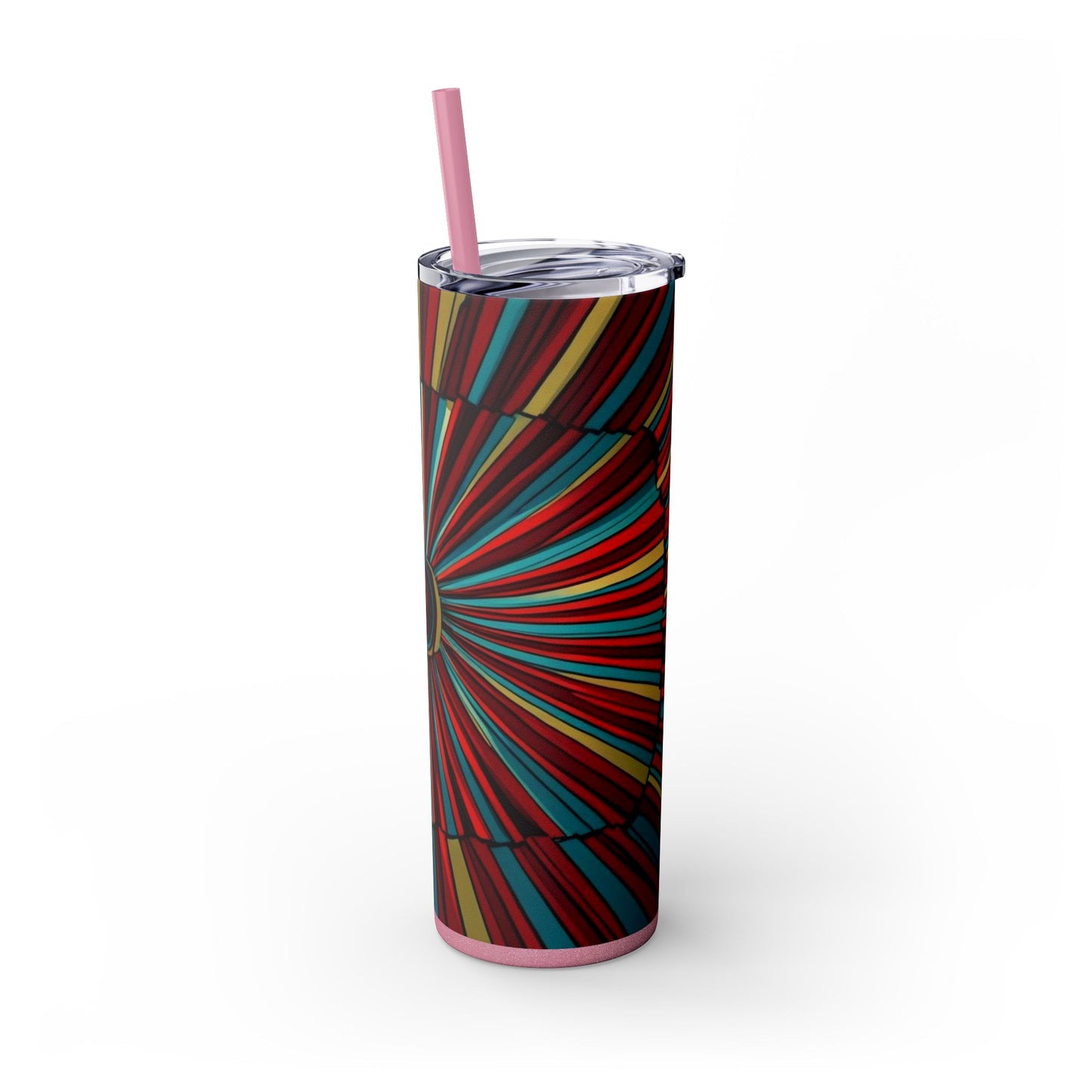 Optical Illusion Skinny Tumbler with Straw, 20oz