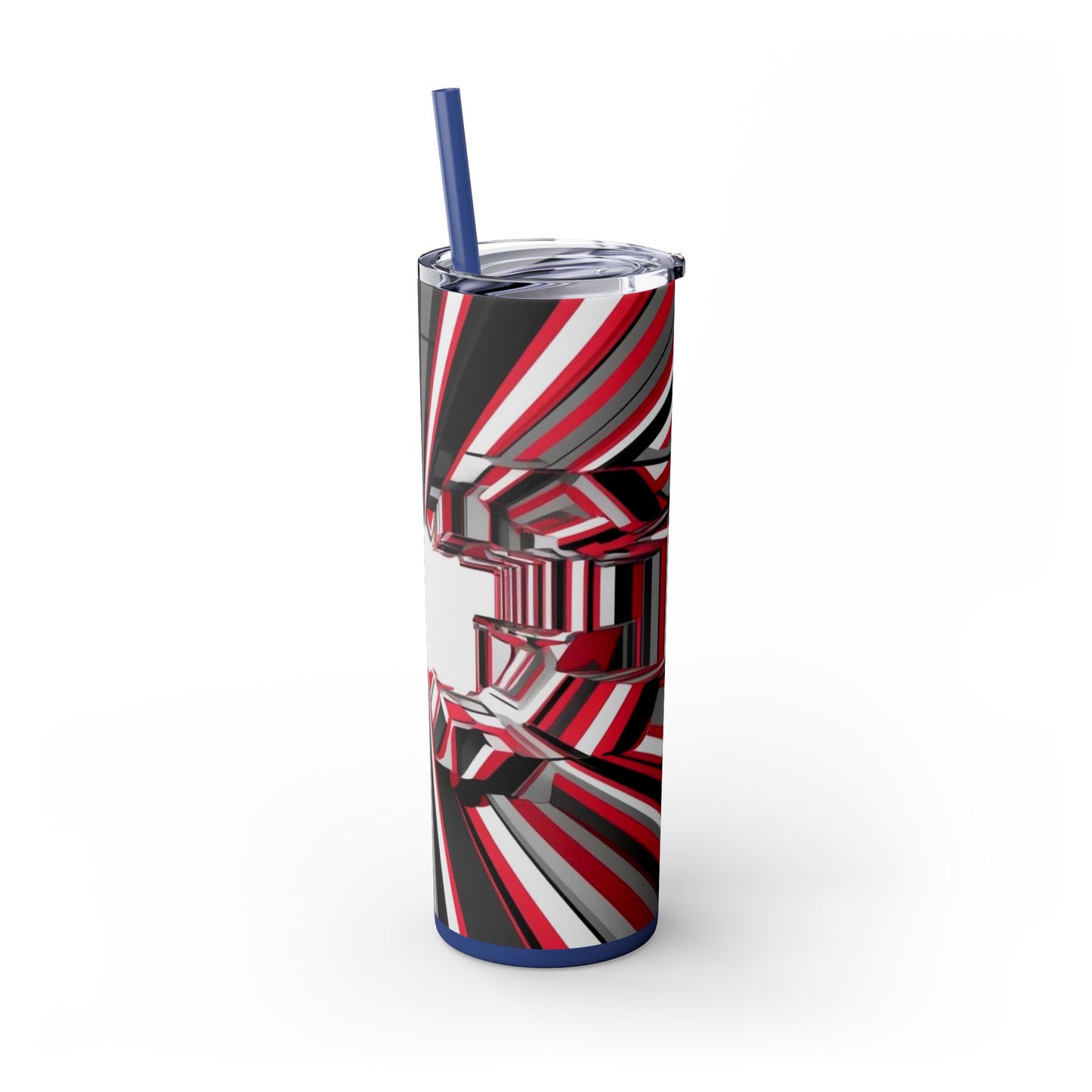 Optical Illusion Skinny Tumbler with Straw, 20oz