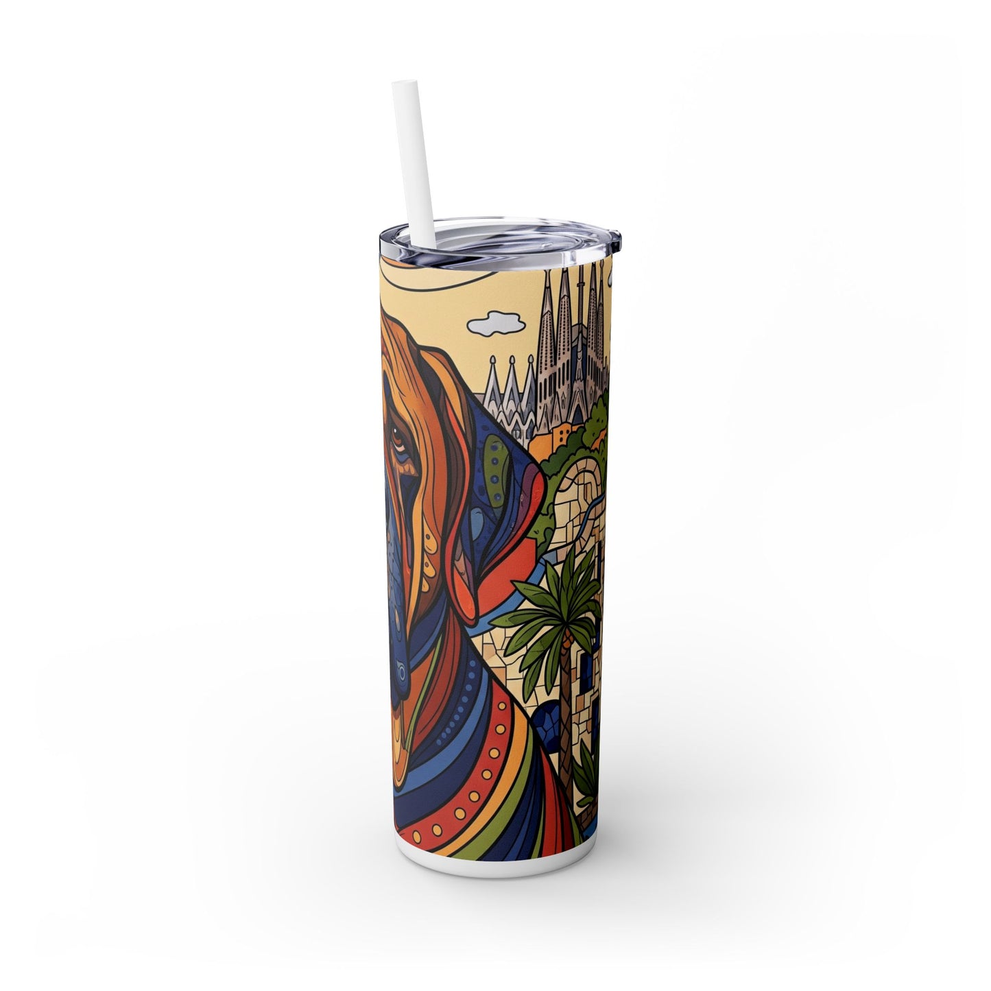 Spanish Mastiff Skinny Tumbler with Straw, 20oz
