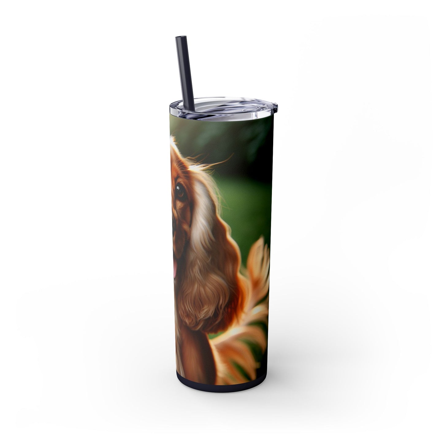 English Cocker Spaniel Skinny Tumbler with Straw, 20oz