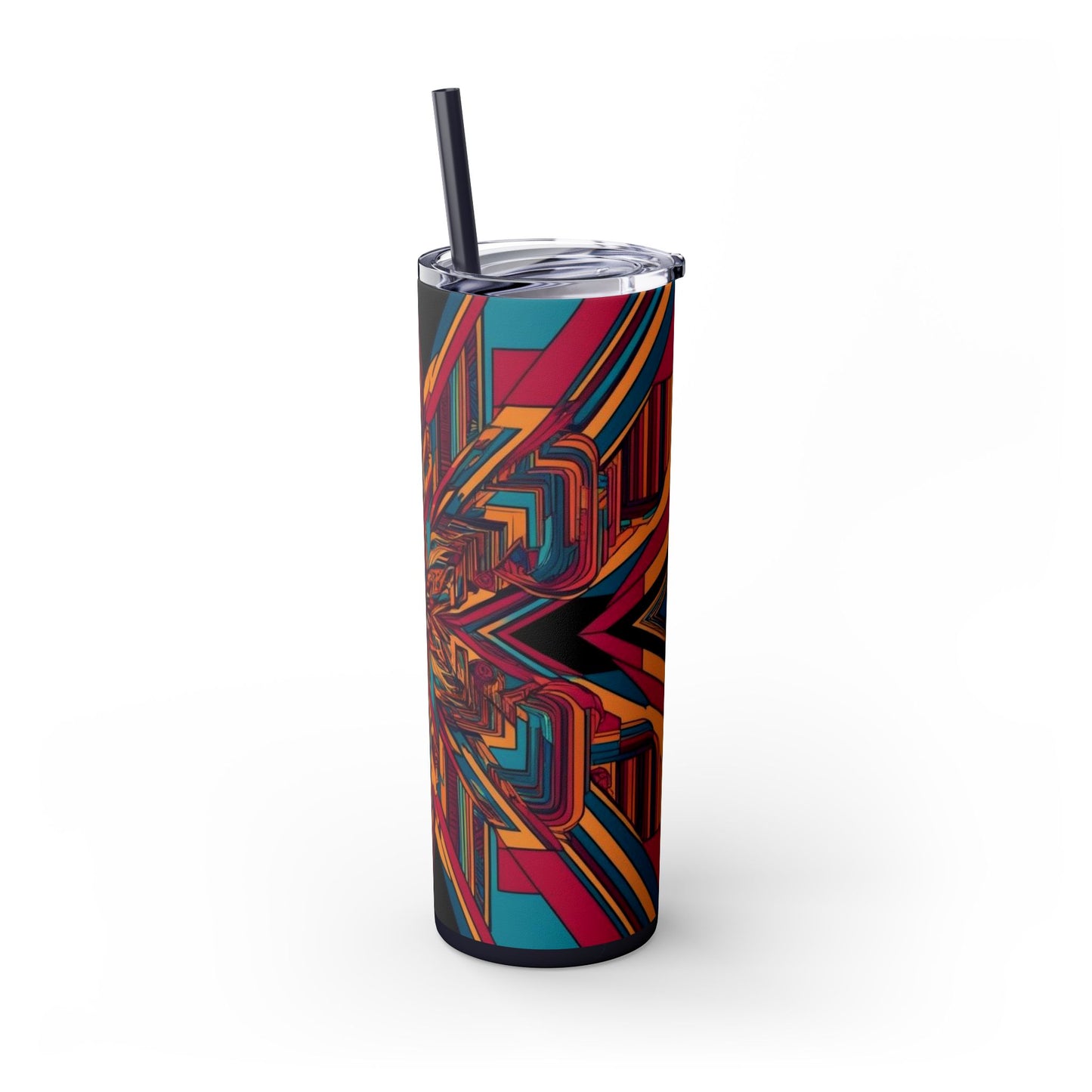 Optical Illusion Skinny Tumbler with Straw, 20oz