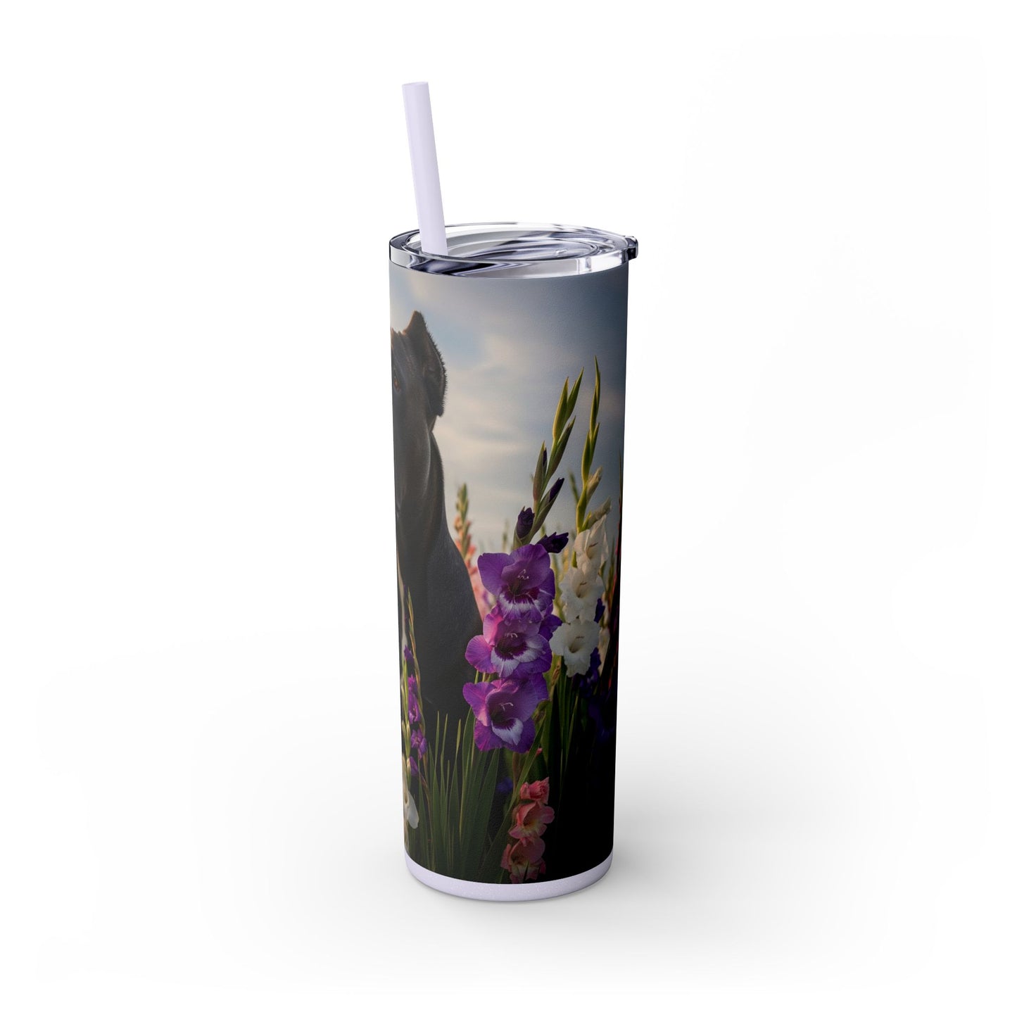 Cane Corso Skinny Tumbler with Straw, 20oz
