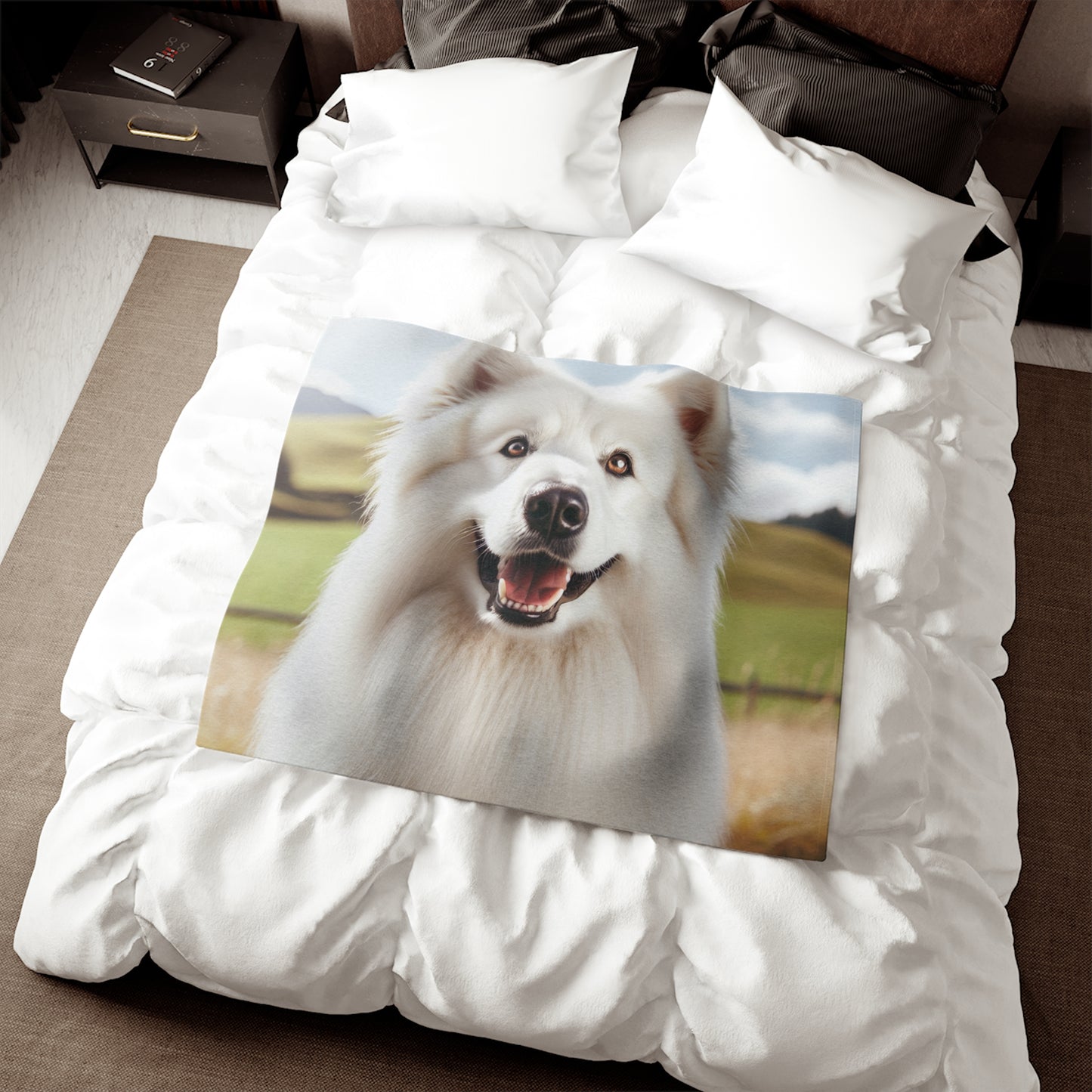 White Swiss Shepherd Dog Sweatshirt Blanket