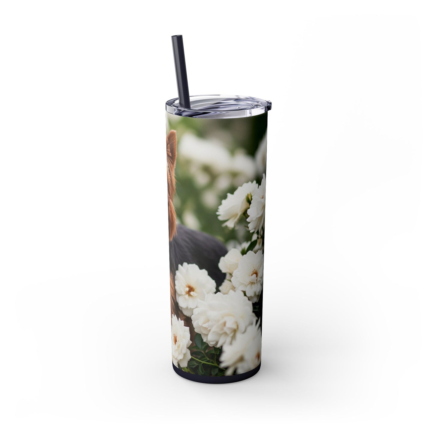 Yorkshire Terrier Skinny Tumbler with Straw, 20oz