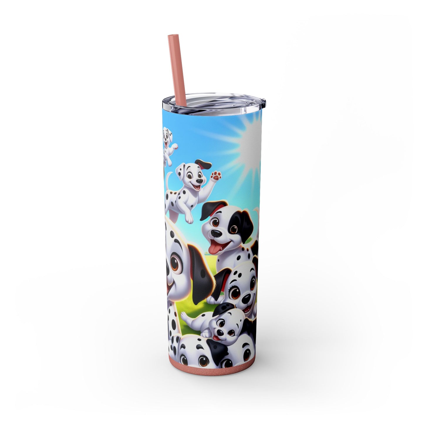 Dalmatian Skinny Tumbler with Straw, 20oz