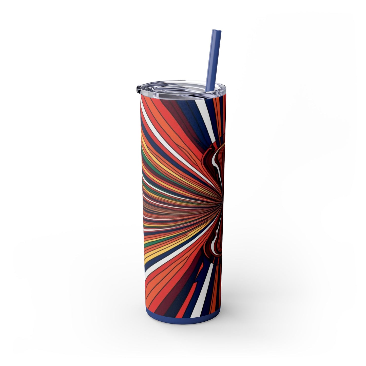 Optical Illusion Skinny Tumbler with Straw, 20oz