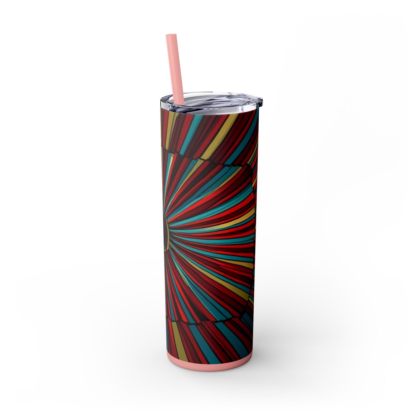 Optical Illusion Skinny Tumbler with Straw, 20oz