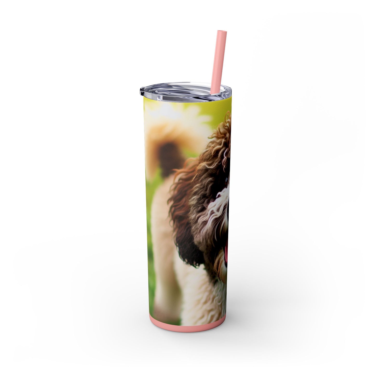 Spanish Water Dog Skinny Tumbler with Straw, 20oz