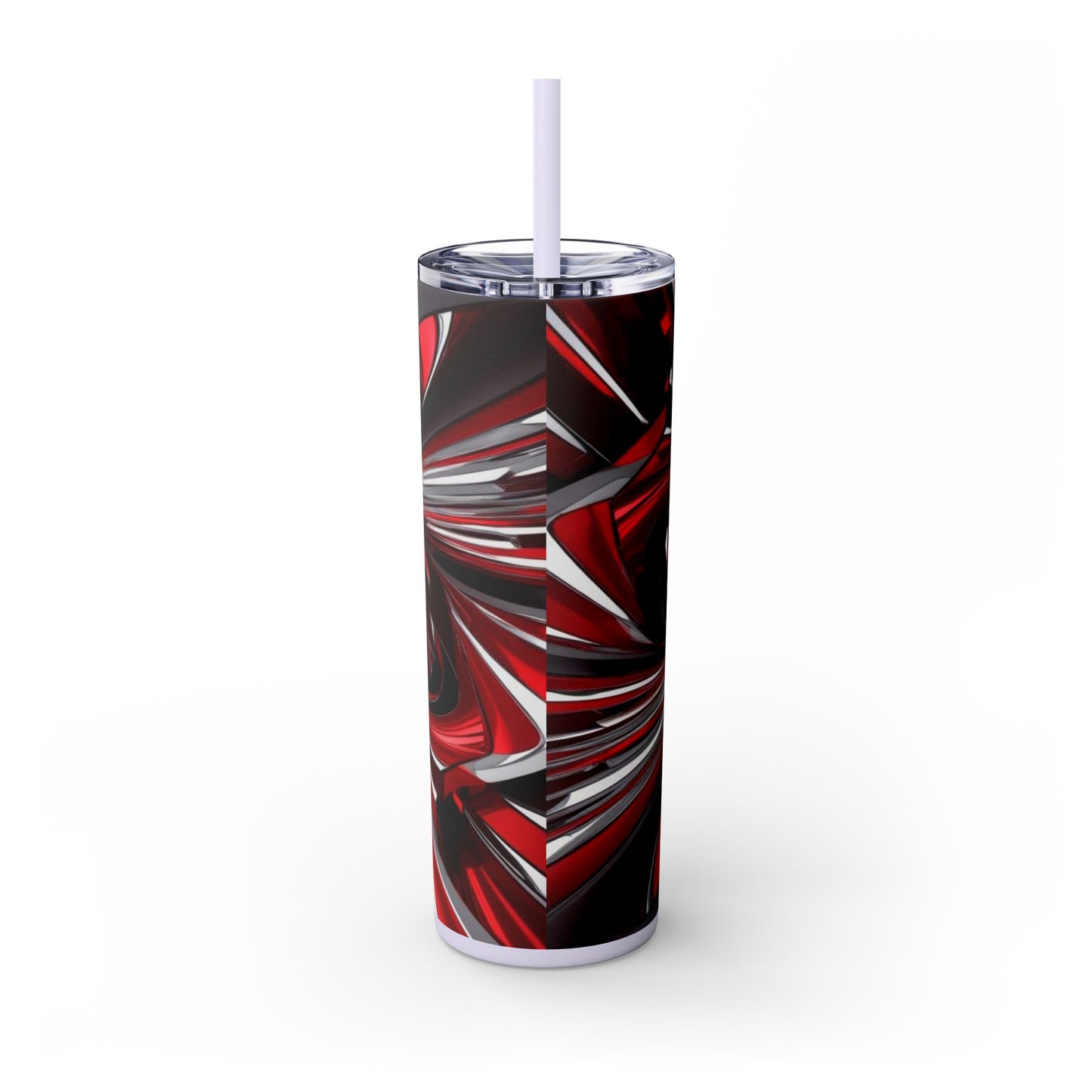 Optical Illusion Skinny Tumbler with Straw, 20oz