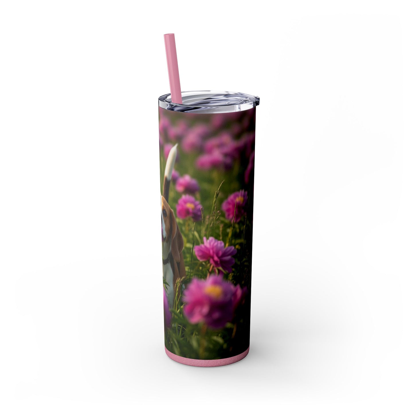 Beagle Skinny Tumbler with Straw, 20oz