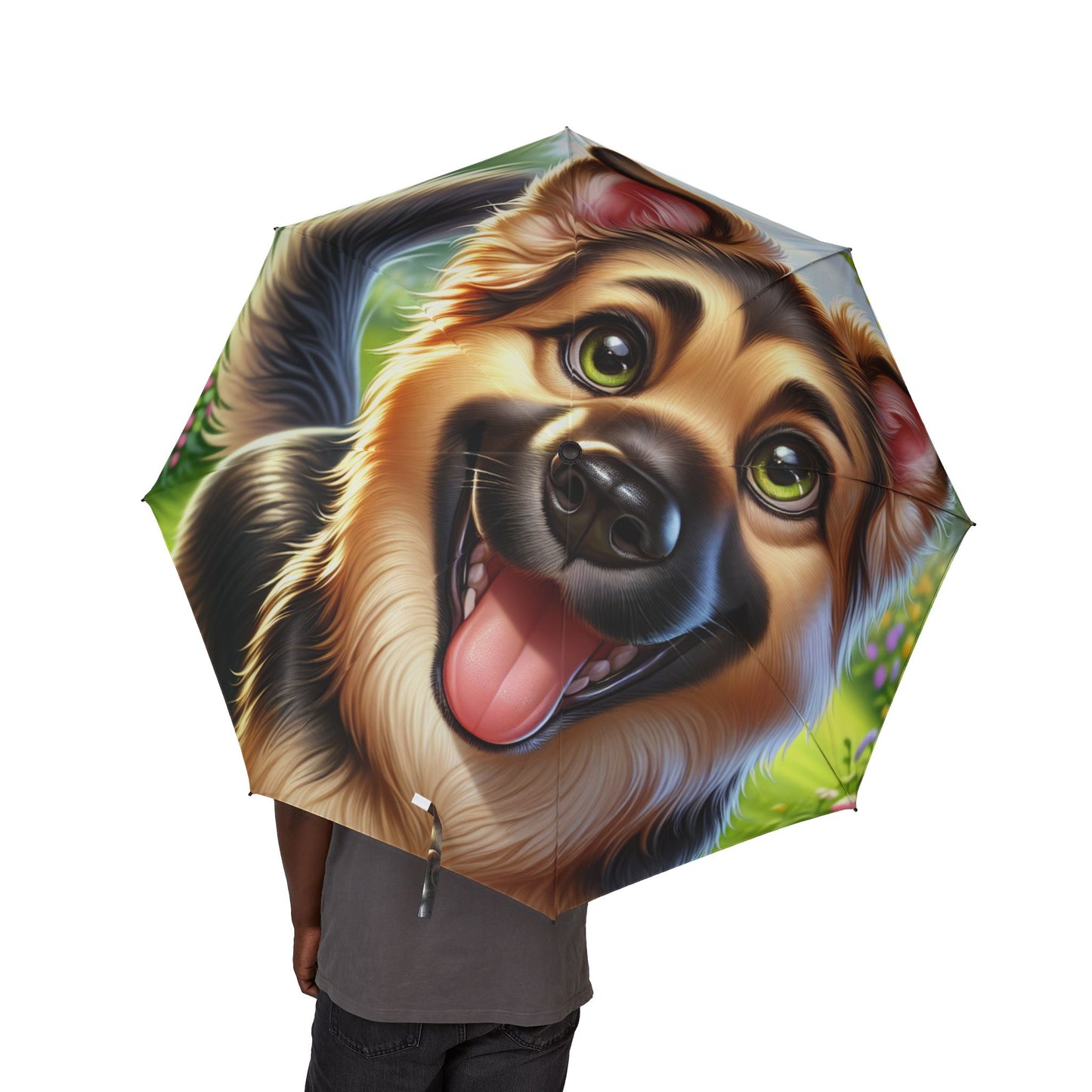 German Shepherd Semi-Automatic Foldable Umbrella