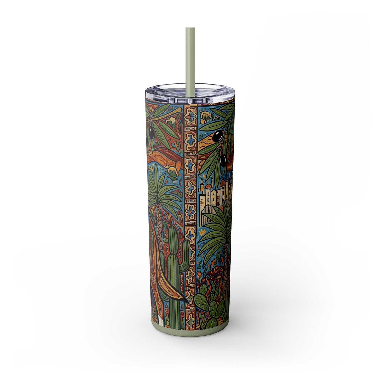 Canaan Dog Skinny Tumbler with Straw, 20oz