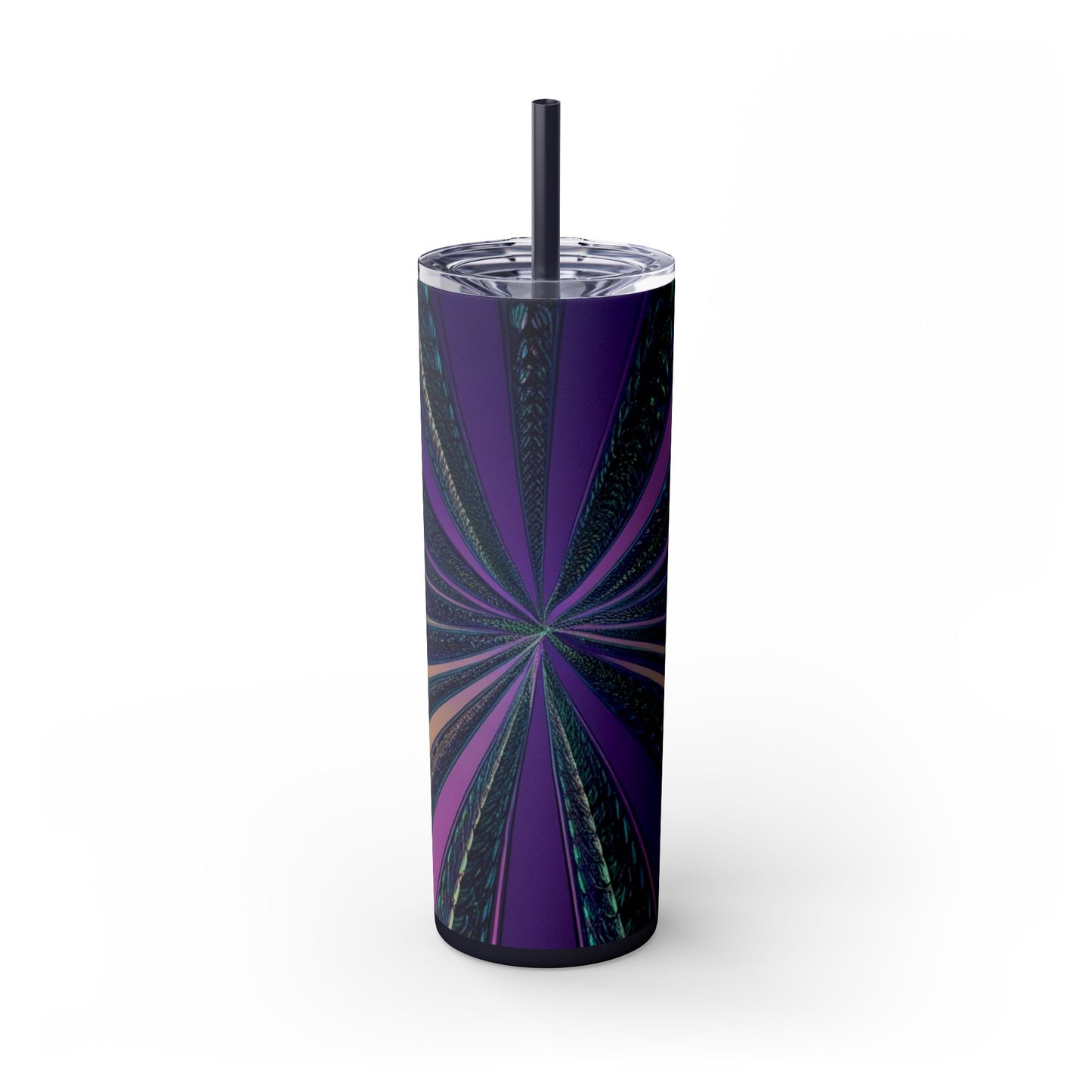 Optical Illusion Skinny Tumbler with Straw, 20oz