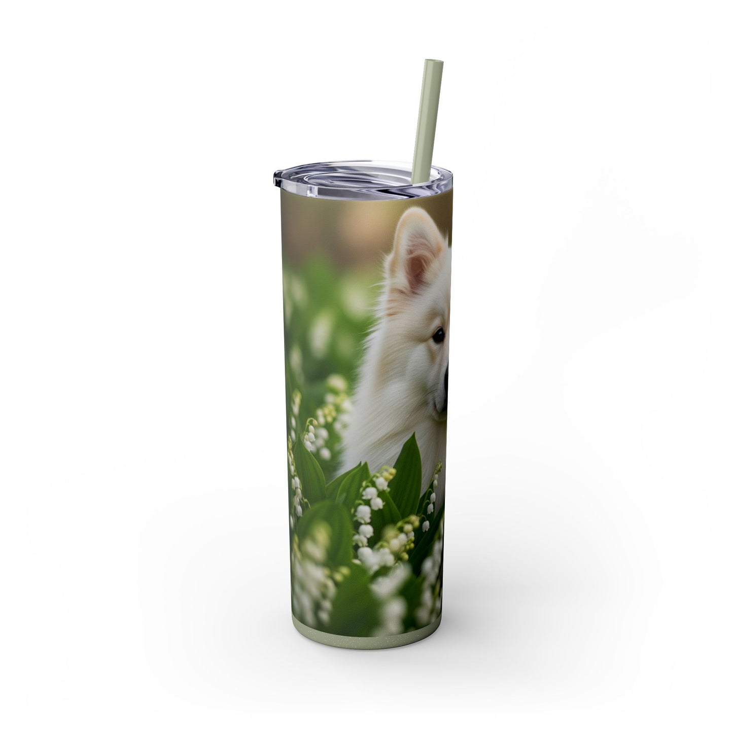Finnish Lapphund Skinny Tumbler with Straw, 20oz