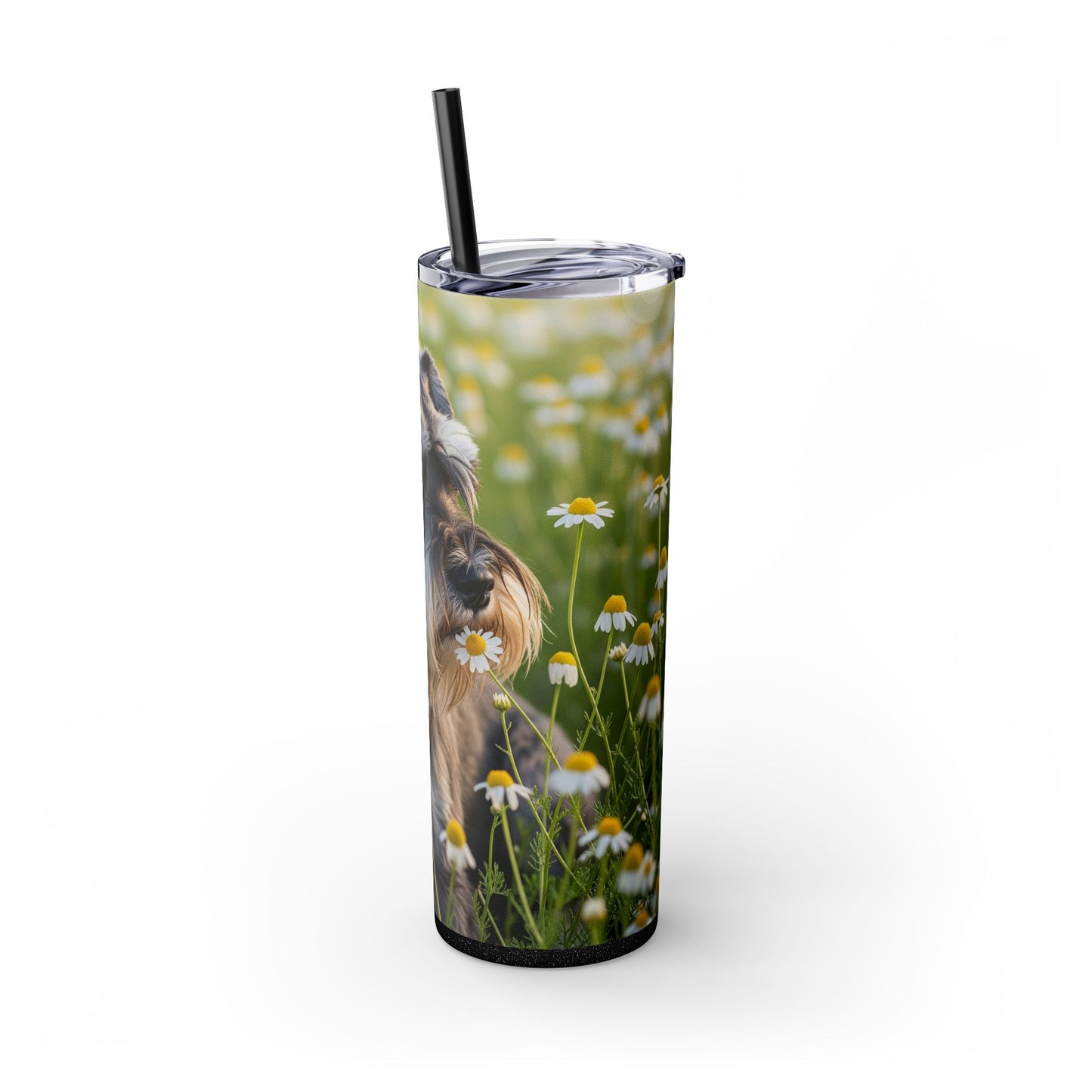 Miniature Schnauzer Skinny Tumbler with Straw, 20oz