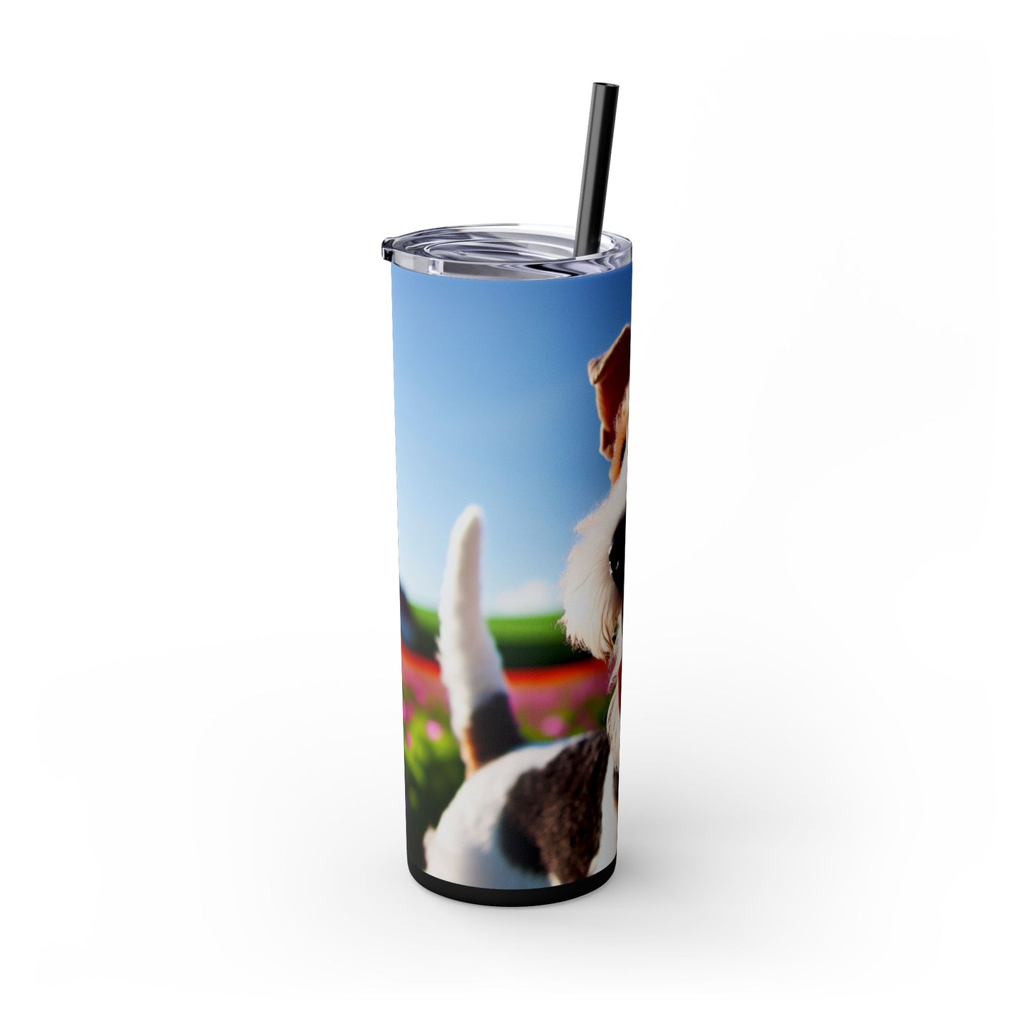 Wire Fox Terrier Skinny Tumbler with Straw, 20oz