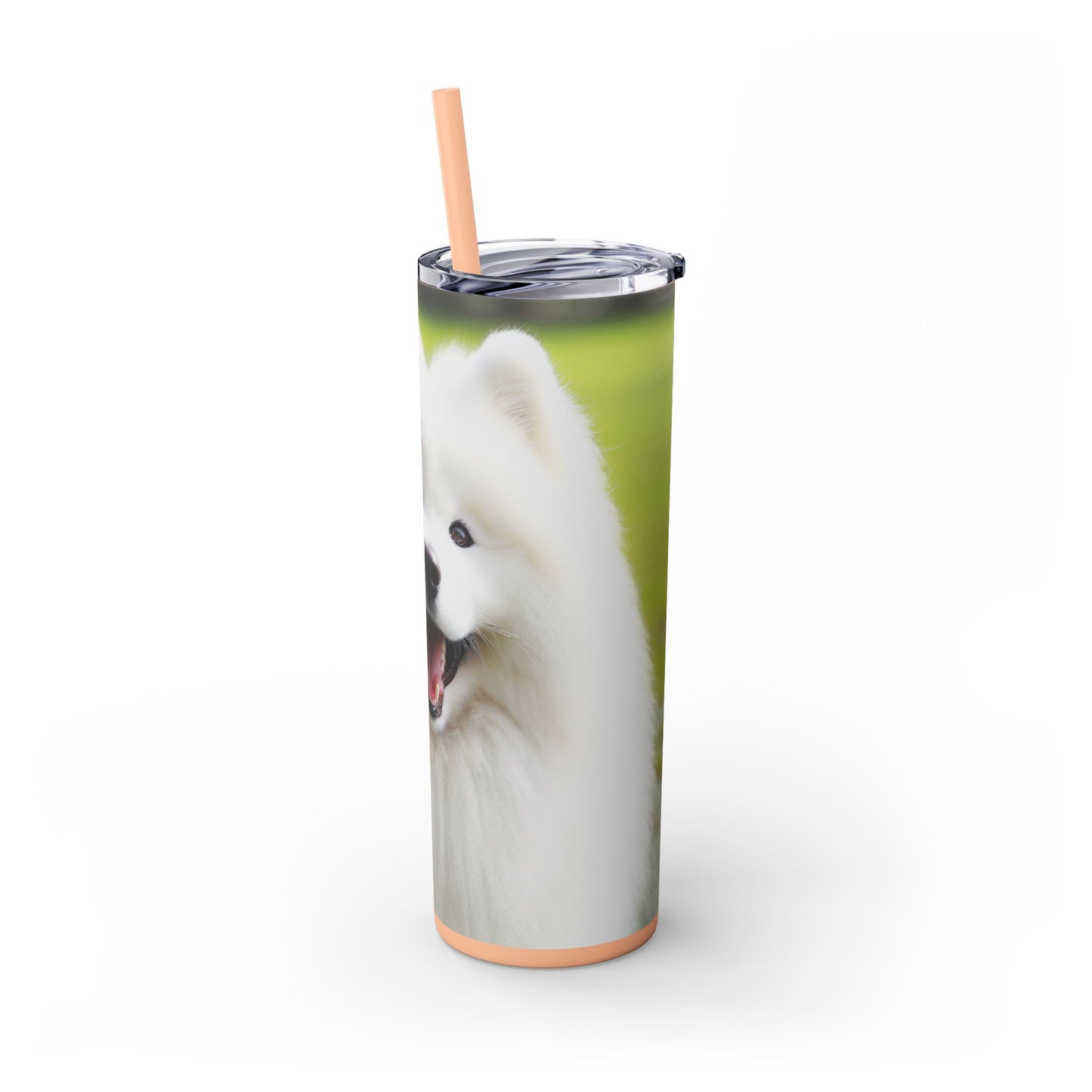 Samoyed Skinny Tumbler with Straw, 20oz