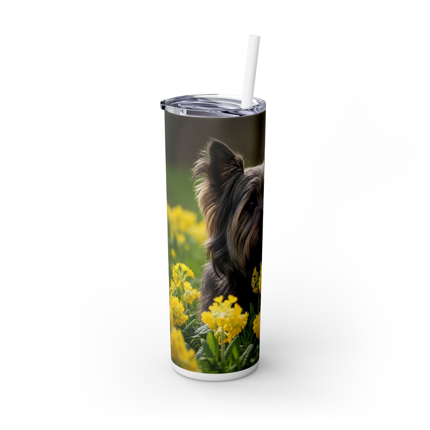 Skye Terrier Skinny Tumbler with Straw, 20oz