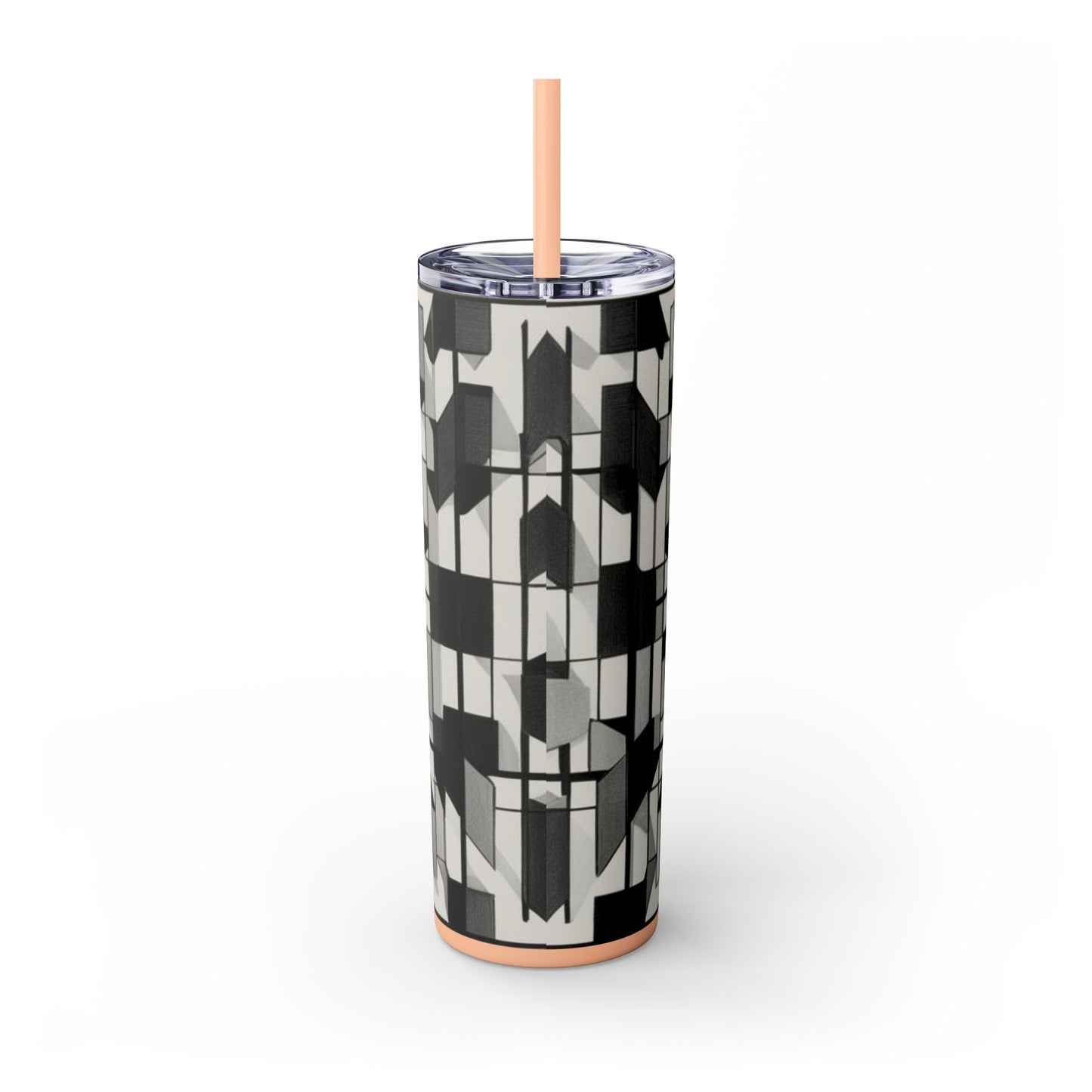 Optical Illusion Skinny Tumbler with Straw, 20oz