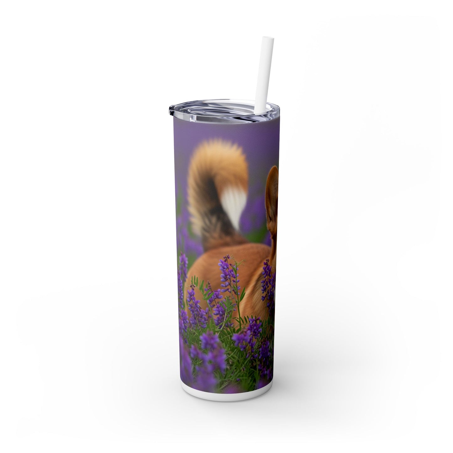 Cardigan Welsh Corgi Skinny Tumbler with Straw, 20oz
