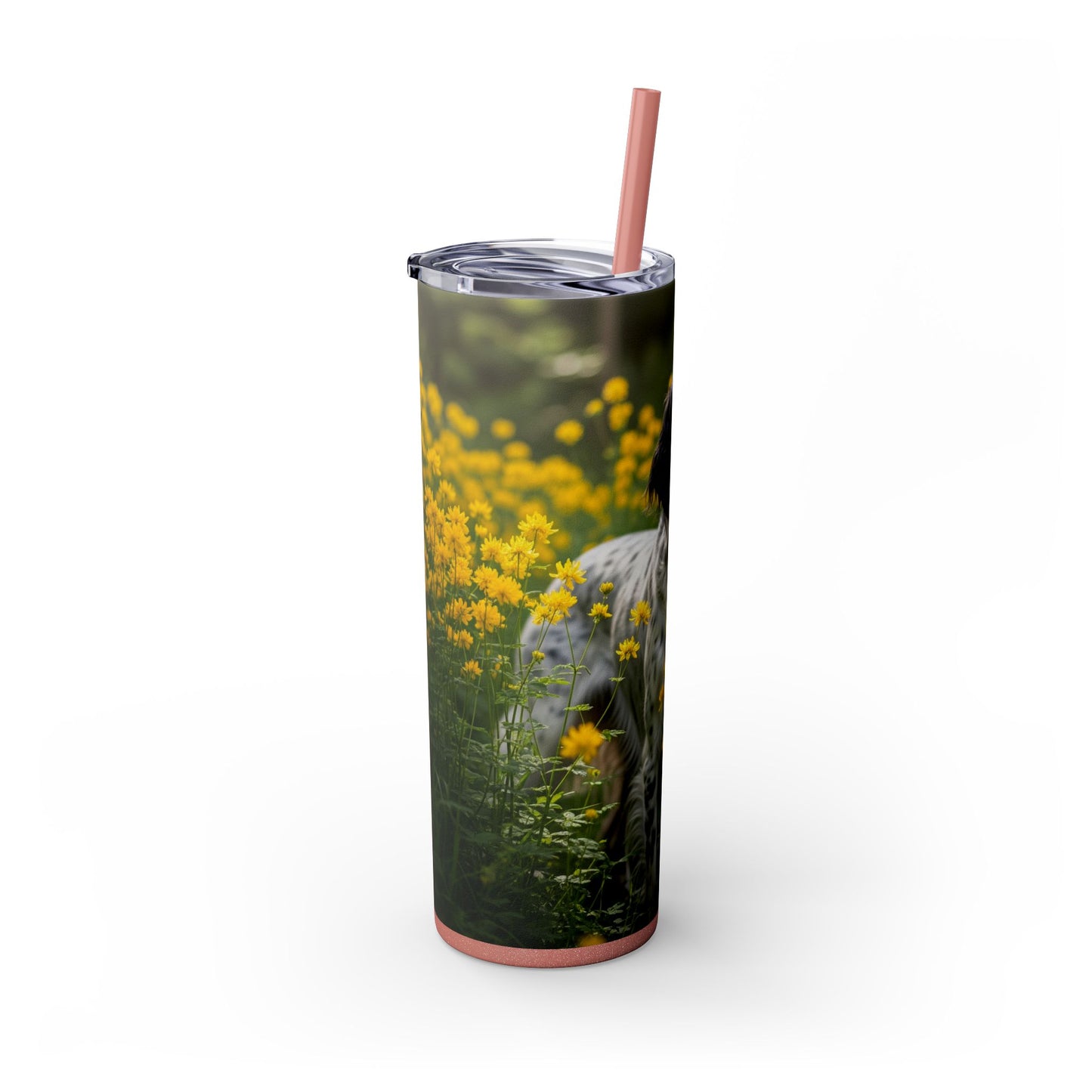 English Setter Skinny Tumbler with Straw, 20oz
