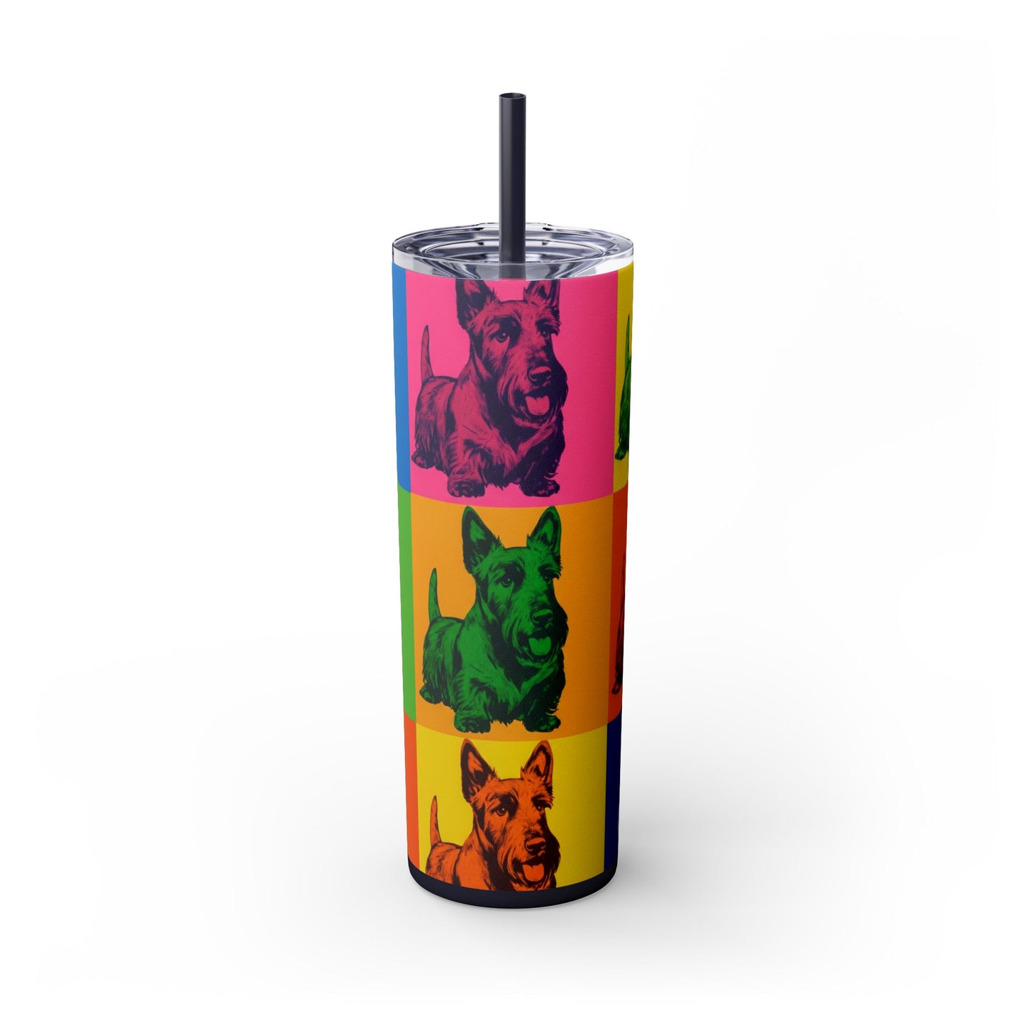 Scottish Terrier Skinny Tumbler with Straw, 20oz