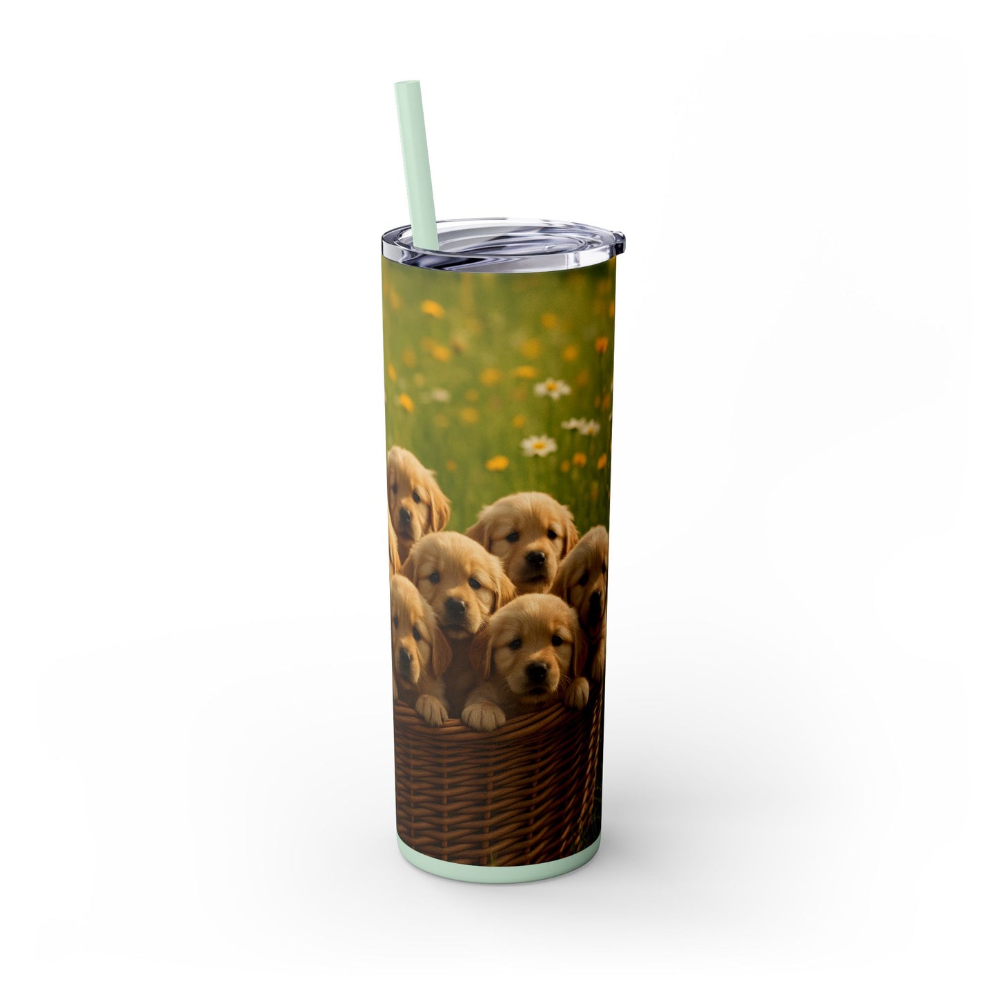 Golden Retriever puppies Tumbler with Straw, 20oz