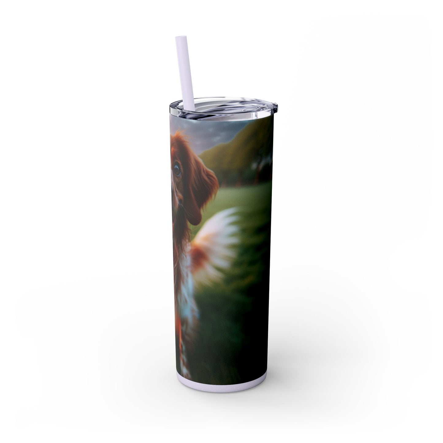 Brittany Dog Tumbler with Straw, 20oz