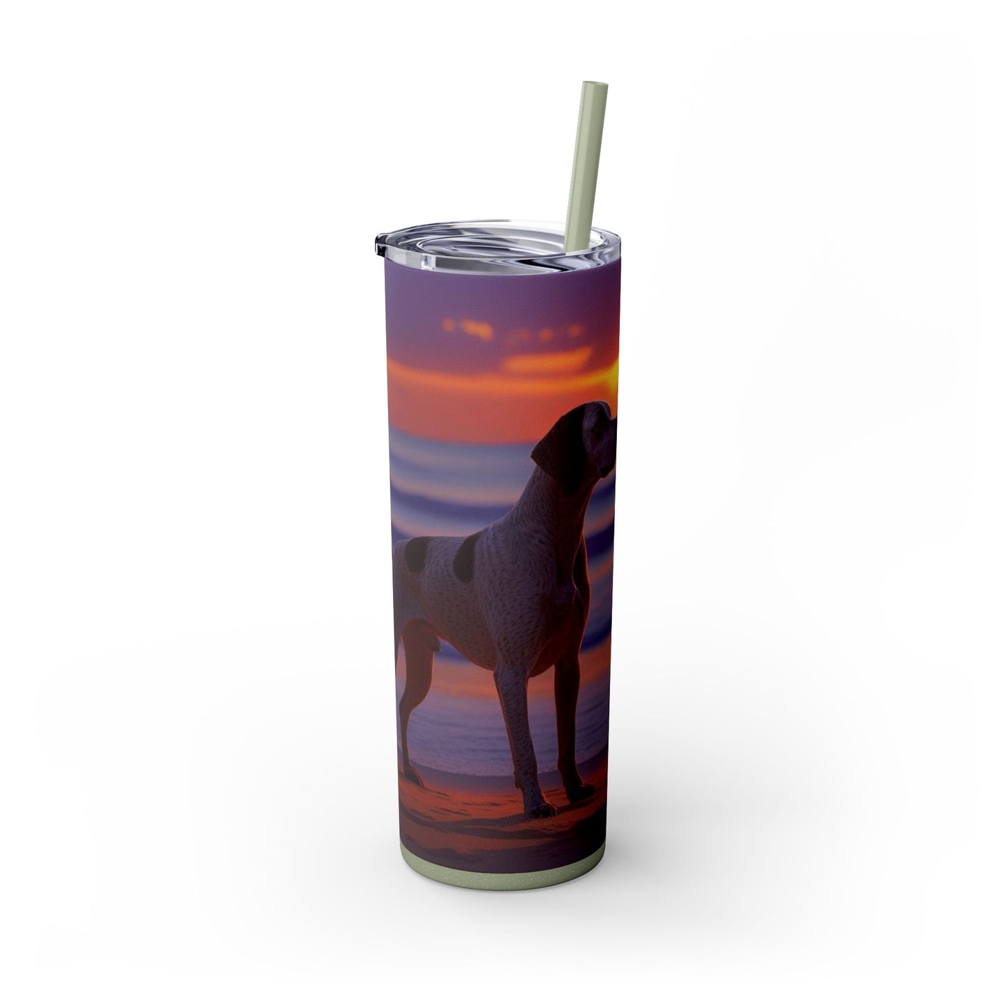 German Shorthaired Pointer Love Skinny Tumbler with Straw, 20oz