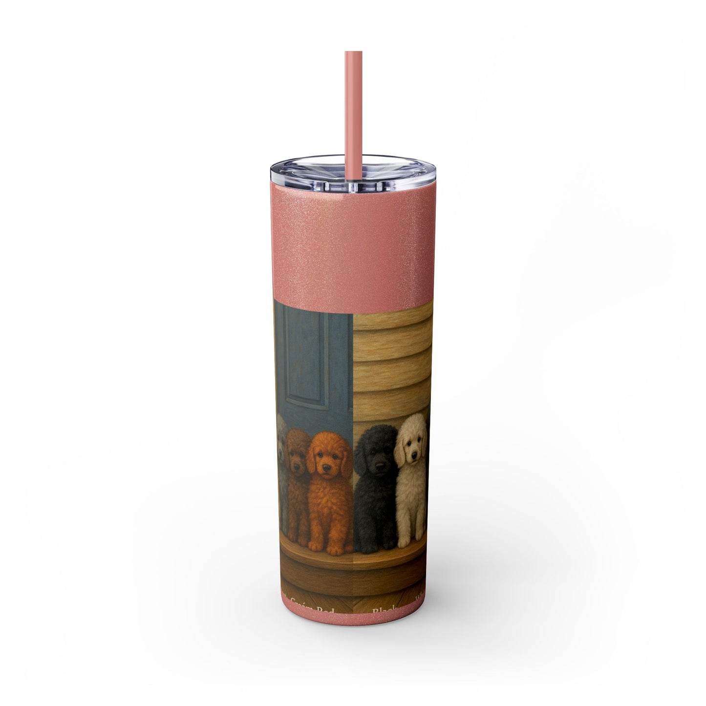 Poodle puppies Tumbler with Straw, 20oz