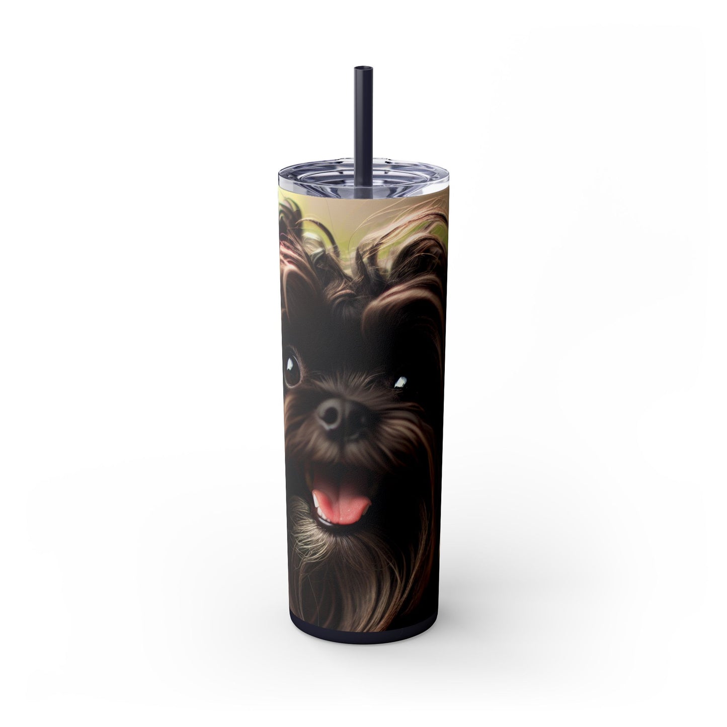 Affenpinscher Skinny Tumbler with Straw, 20oz